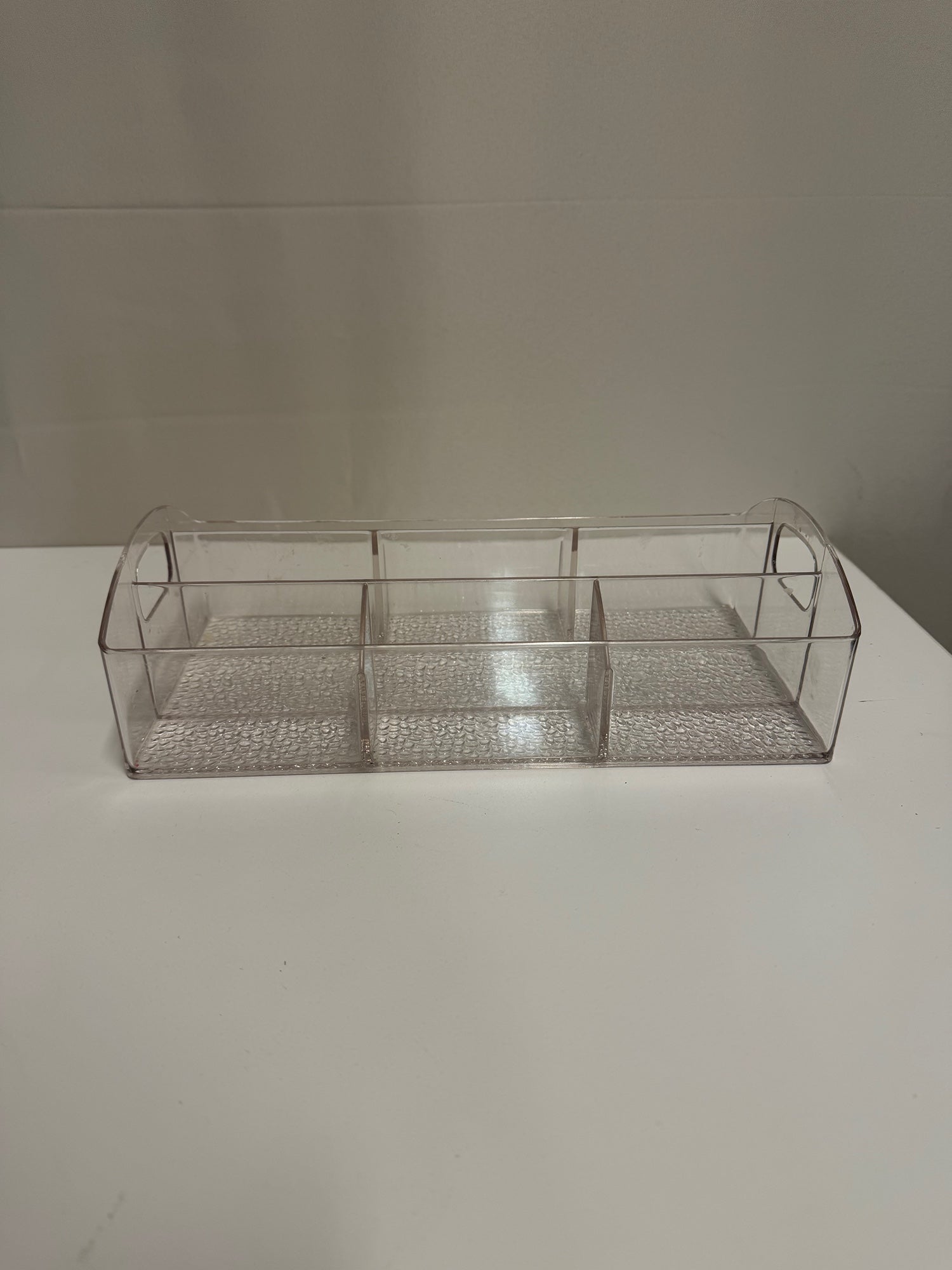 Clear Plastic Multi-Compartment Vanity Organizer Tray