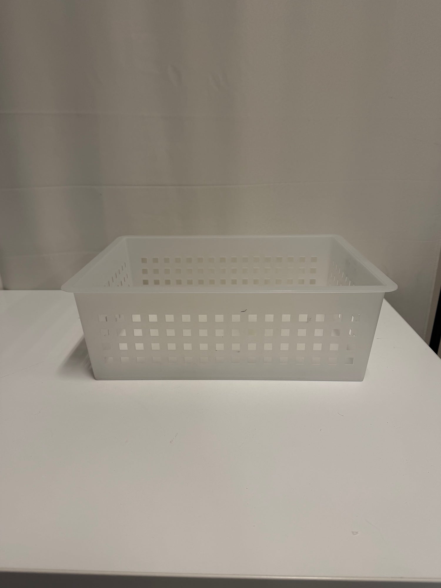 EURO TOTE Translucent White Perforated Plastic Storage Bin