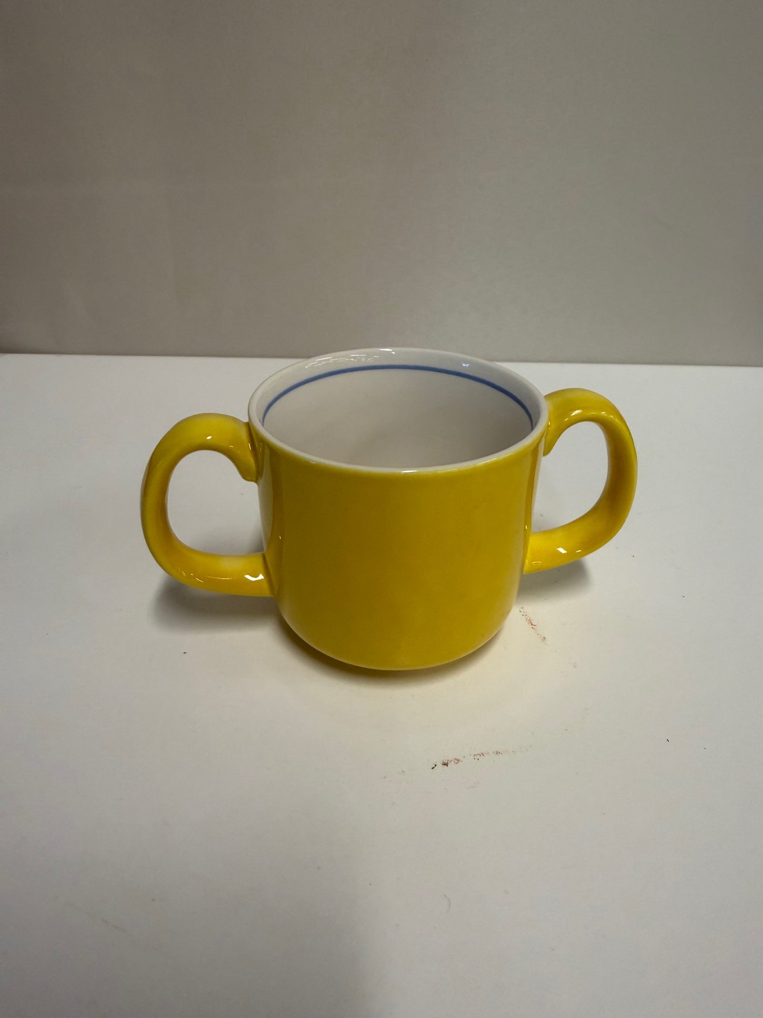 Mikasa Teddy CC004 Yellow Porcelain Two-Handled Mug