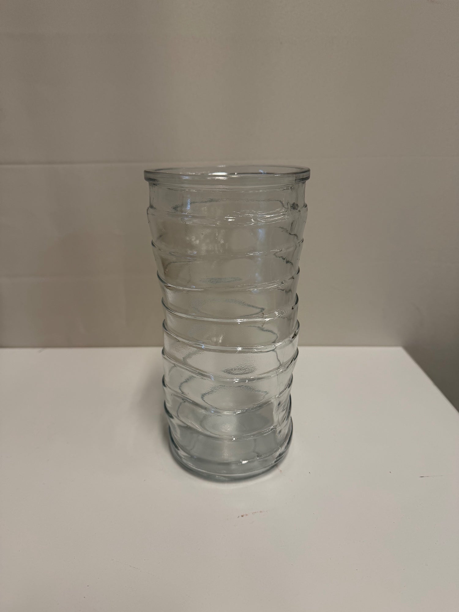 Vintage Hoosier Bent Glass Vase, 8.5 inches Tall