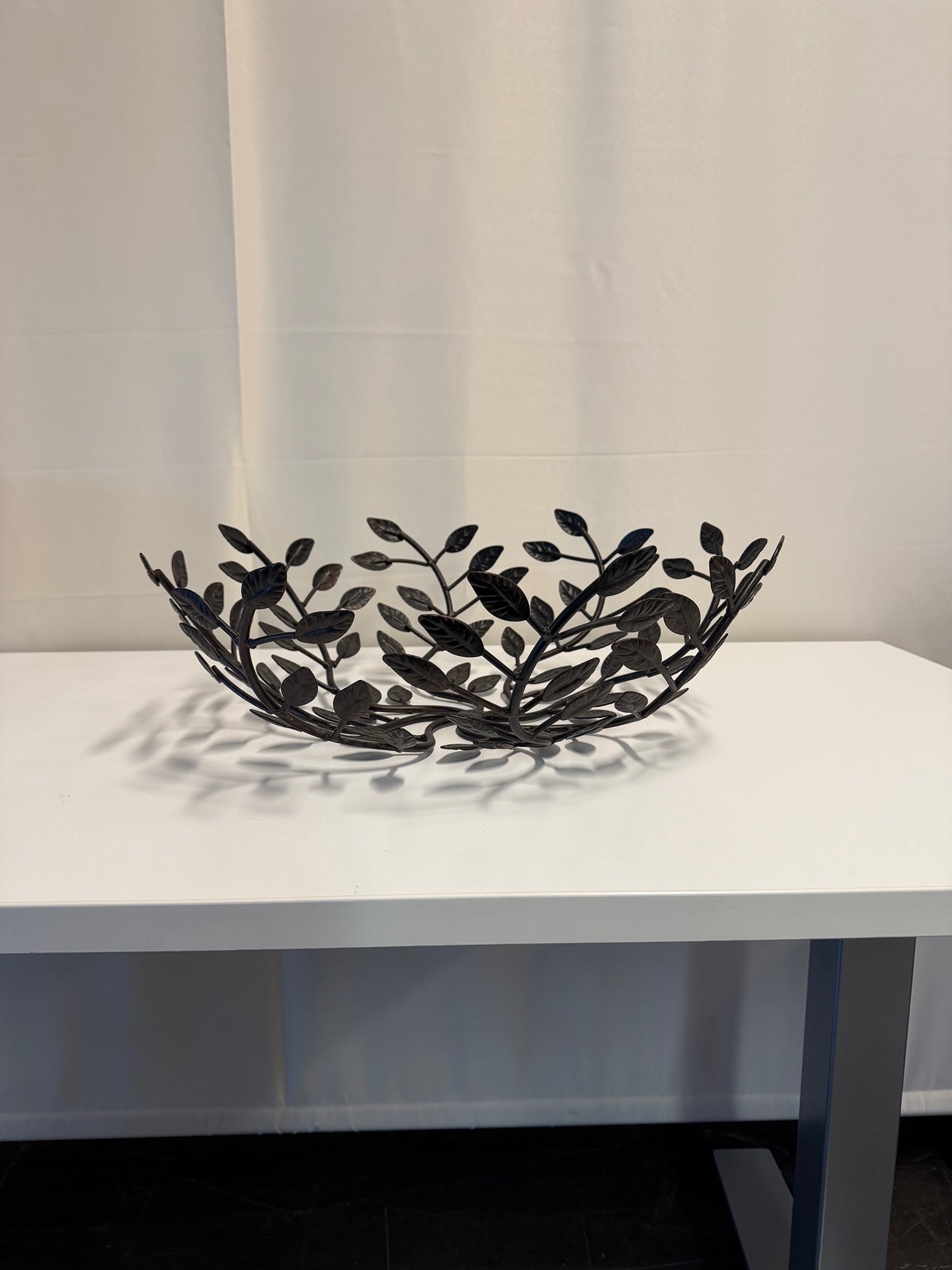 Openwork Botanical Metal Decorative Bowl