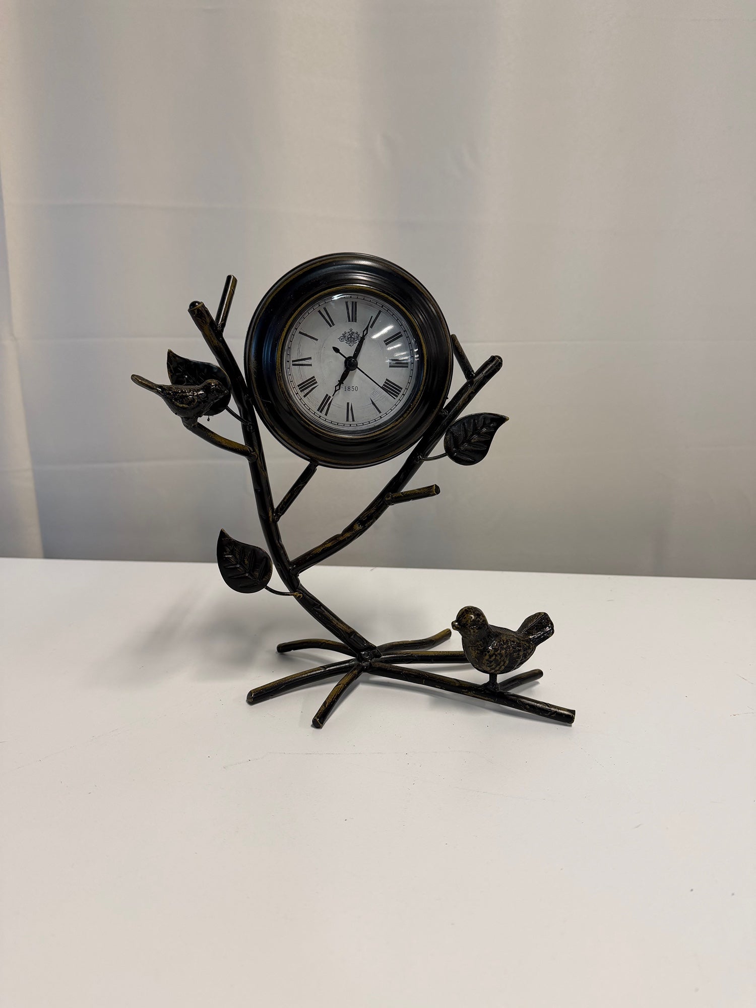 Rustic Branch and Bird Motif Table Clock