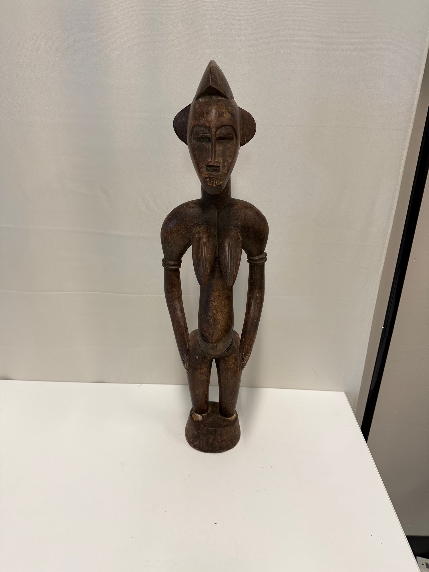 Hand Carved Senufo Standing Tribal Female Wood Statue
