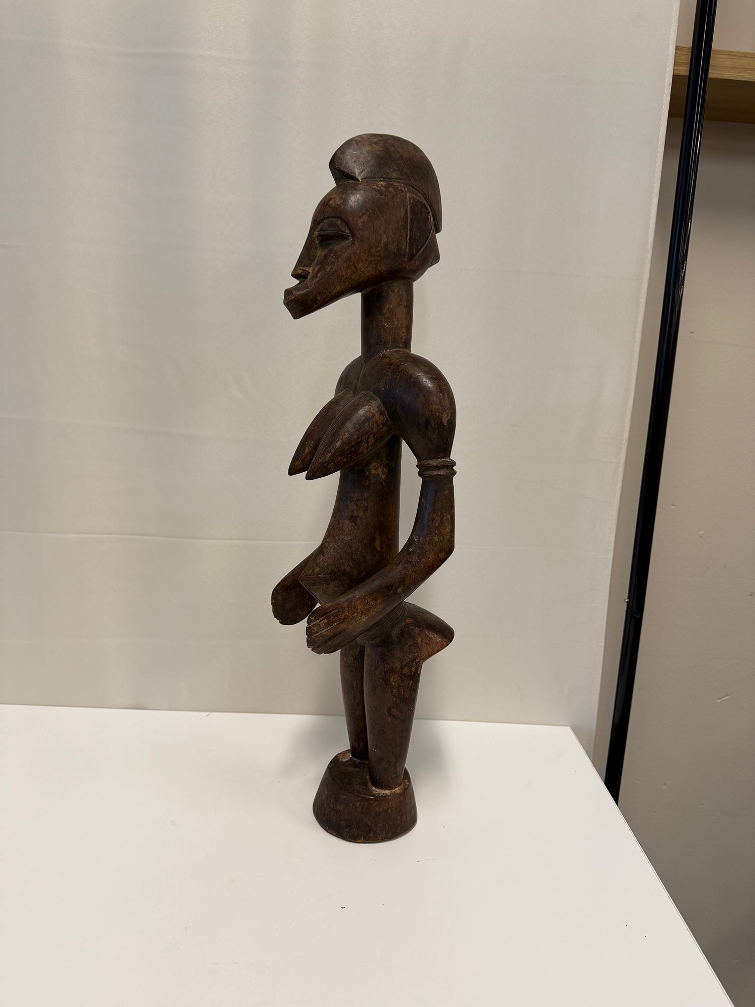 Hand Carved Senufo Standing Tribal Female Wood Statue