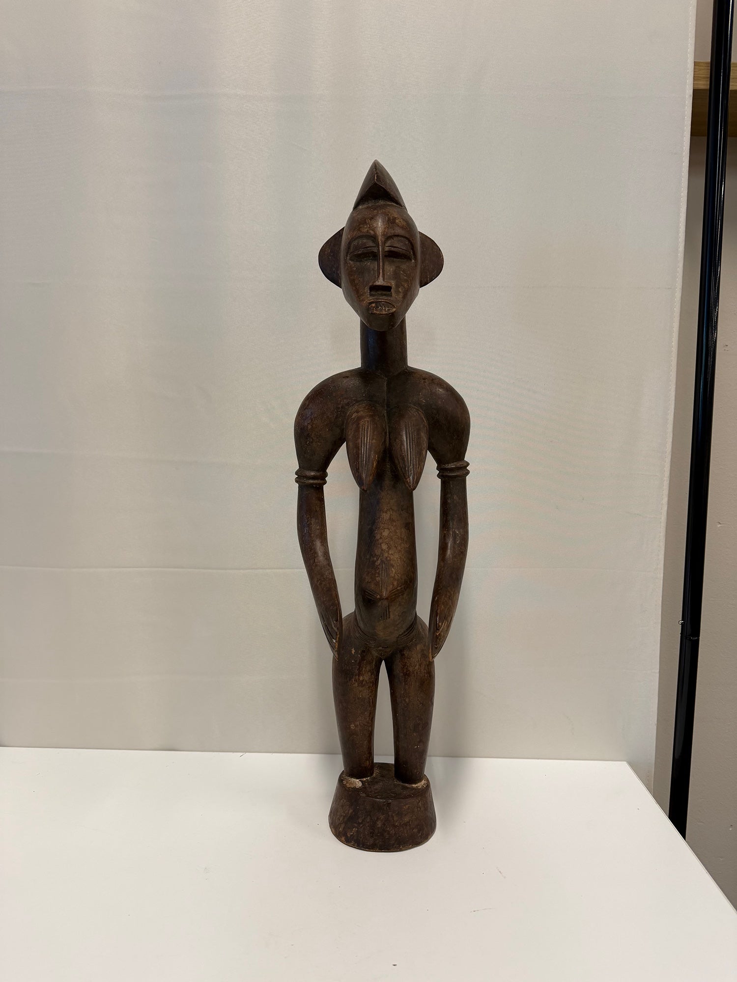 Hand Carved Senufo Standing Tribal Female Wood Statue