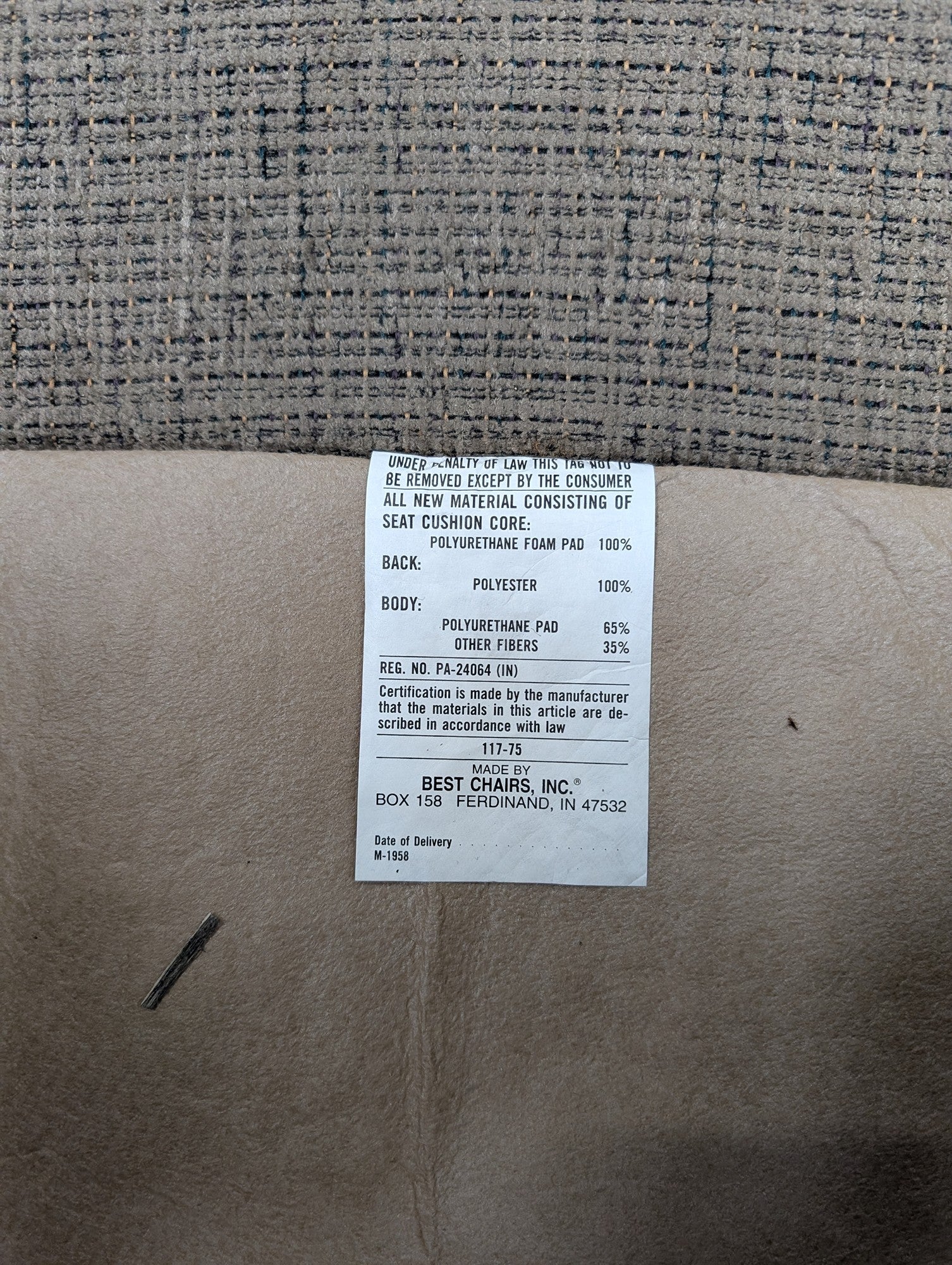 Best Chairs Inc. Armchair in Grey Fabric