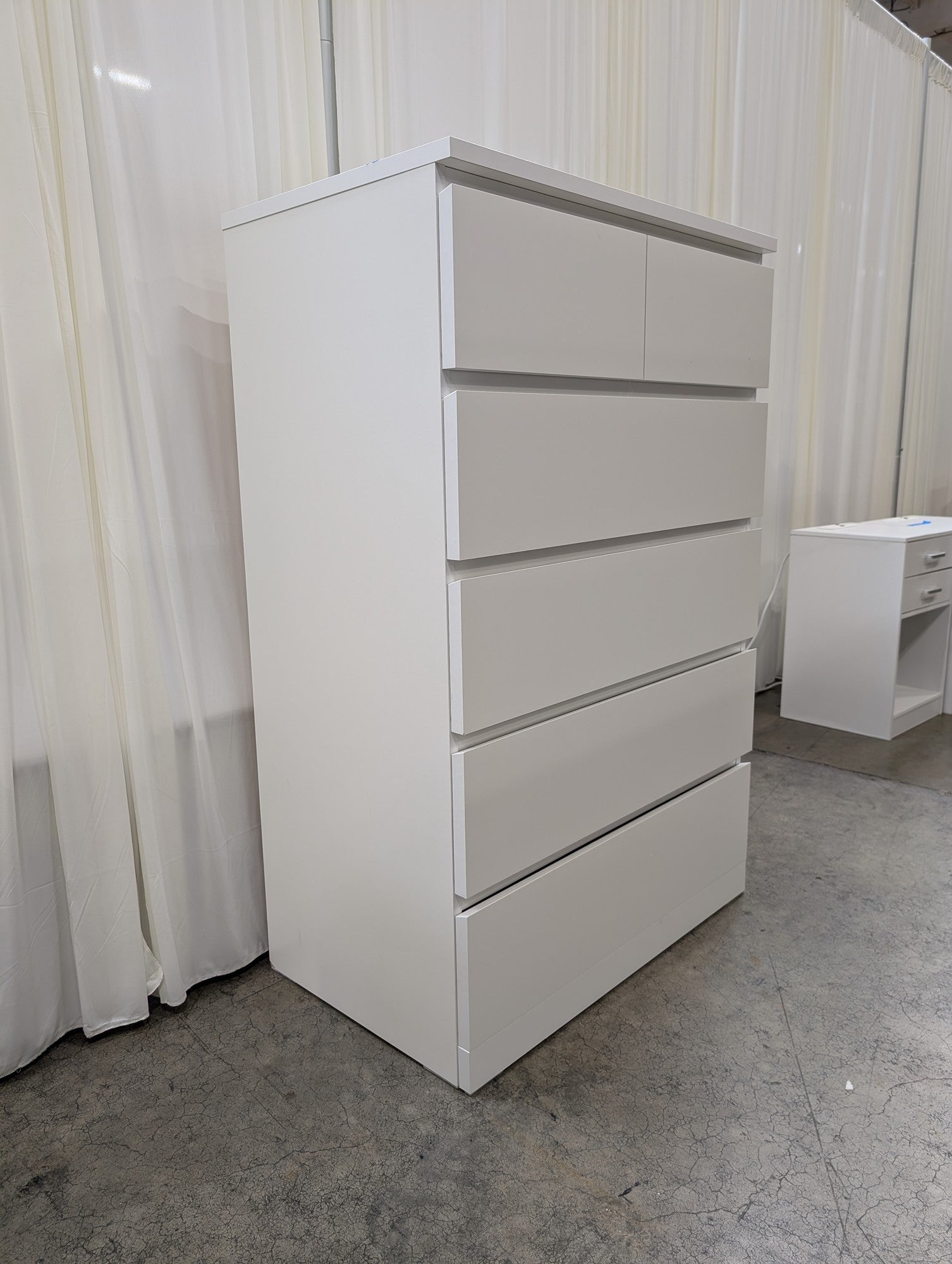 White Six-Drawer Minimalist Dresser