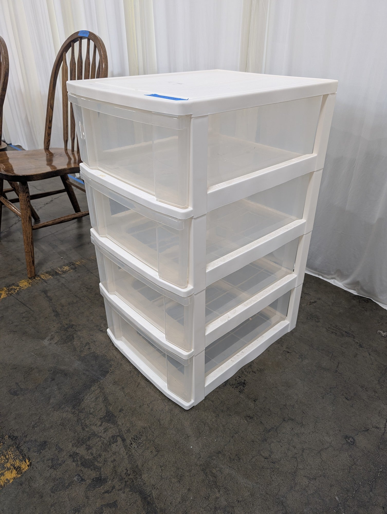 Translucent Four-Drawer Plastic Storage Unit