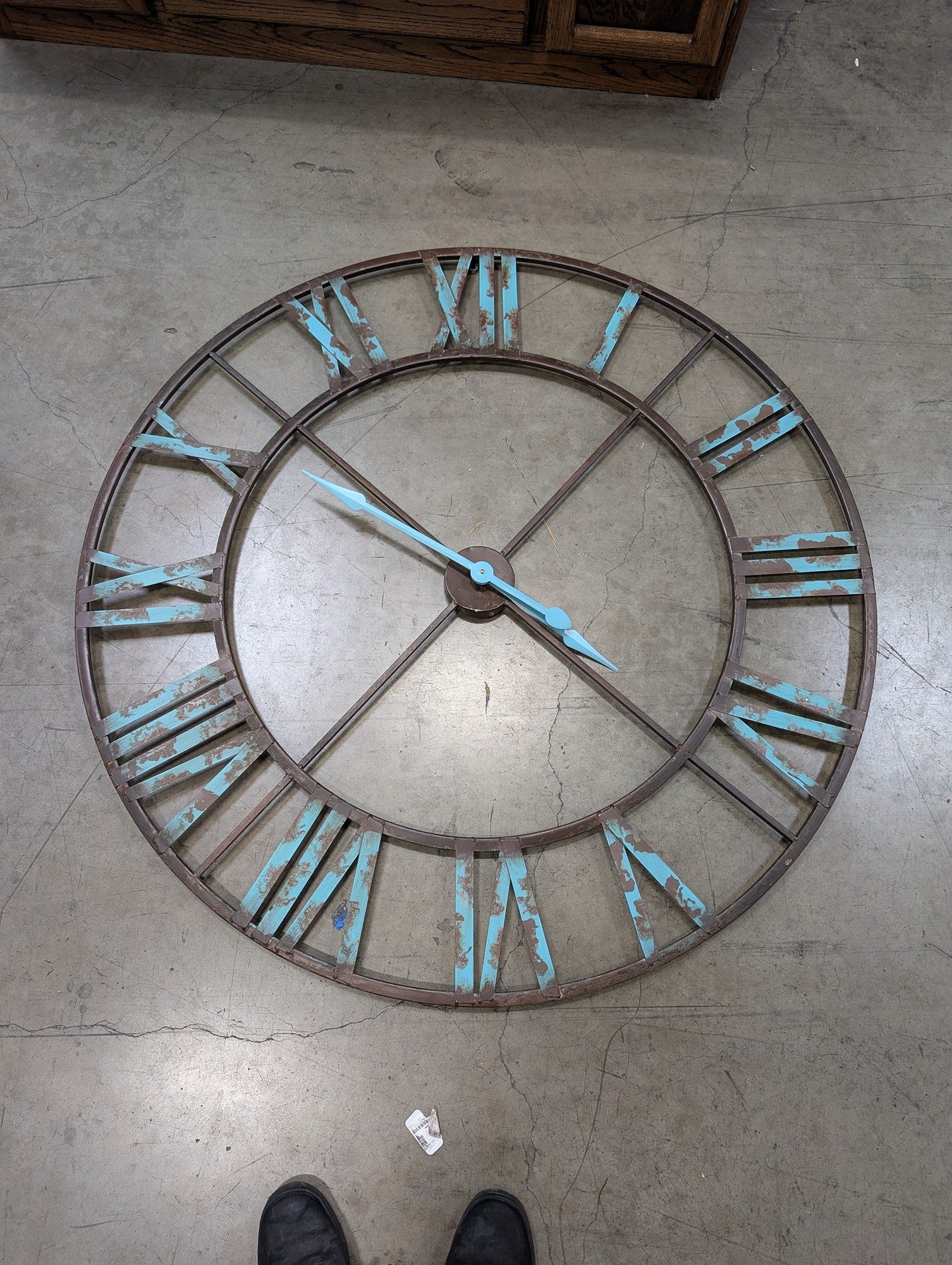 WORLD MARKET Large Round Metal Wall Clock with Roman Numerals