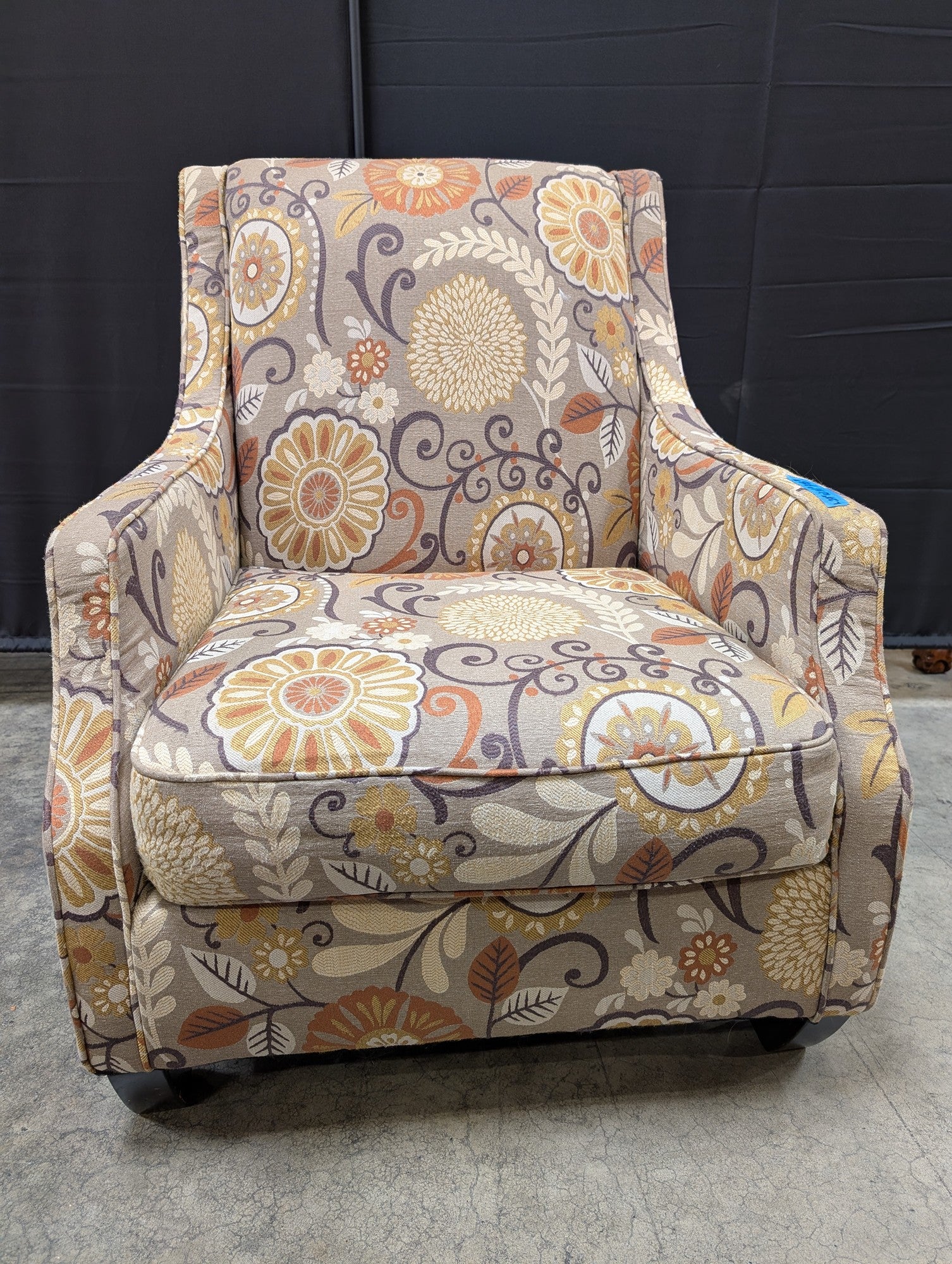 Ashley Furniture Upholstered Accent Armchair with Floral Scroll Design