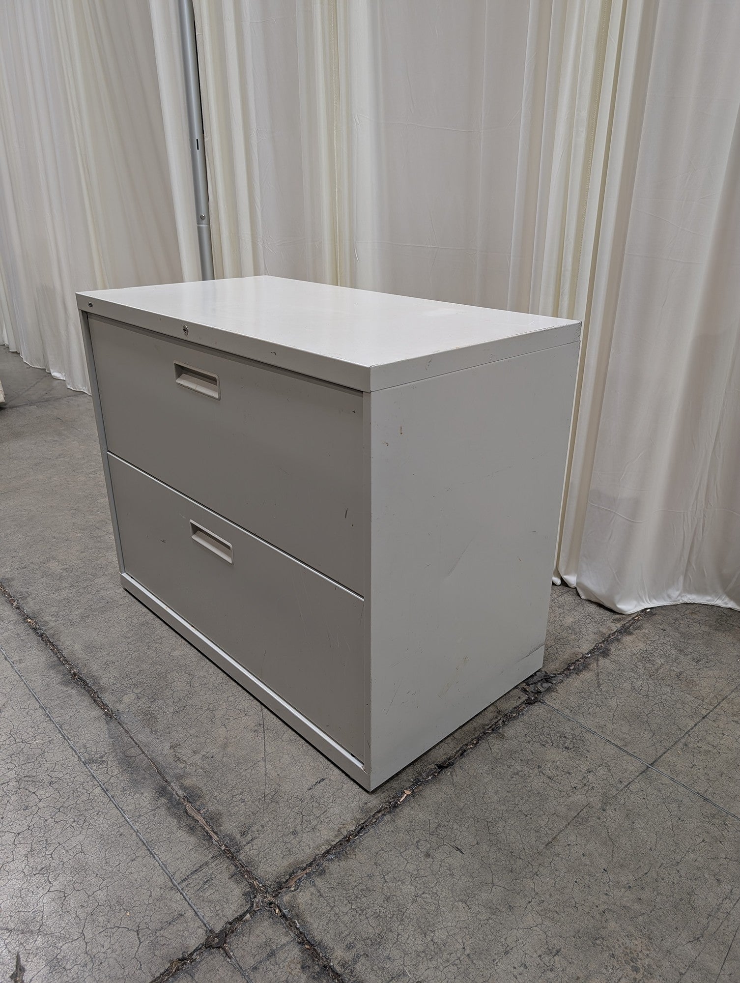 Light Gray HON Two-Drawer Filing Cabinet
