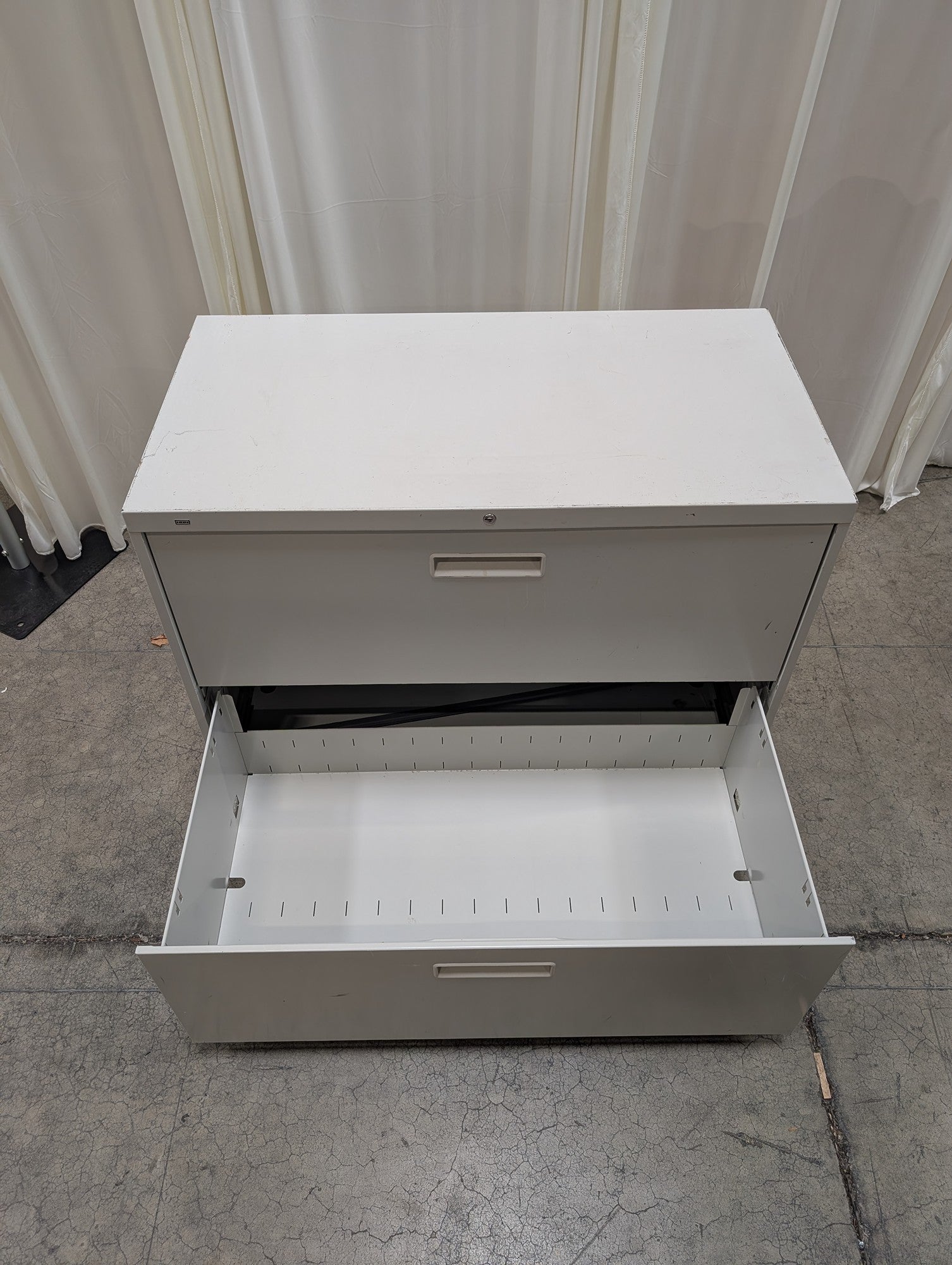 Light Gray HON Two-Drawer Filing Cabinet