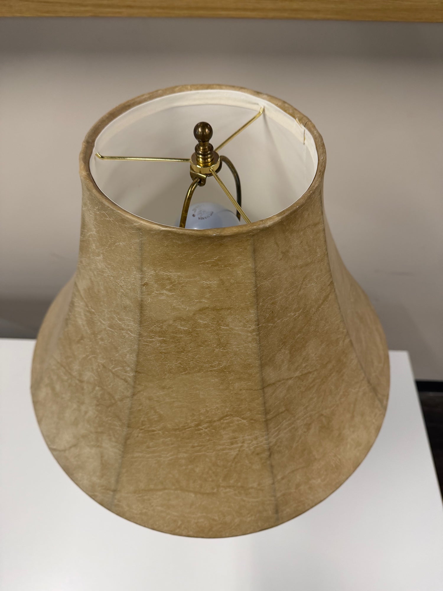 Rustic Twisted Metal Table Lamp with Bell Shade
