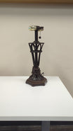 Dark Bronze Finish Metal Table Lamp Base with Dual Sockets