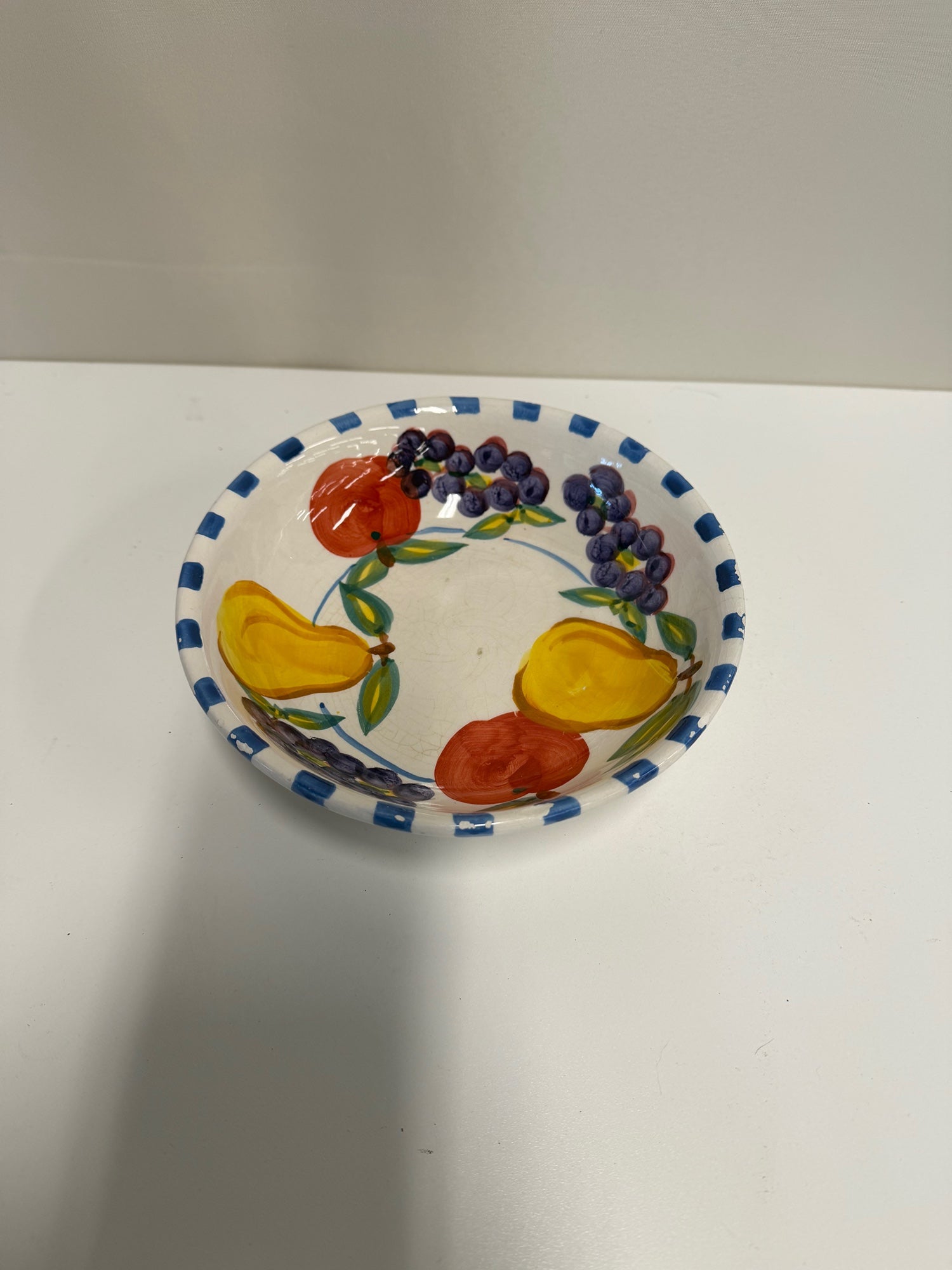 Charming Hand-Painted Porcelain Fruit Motif Small Serving Bowl
