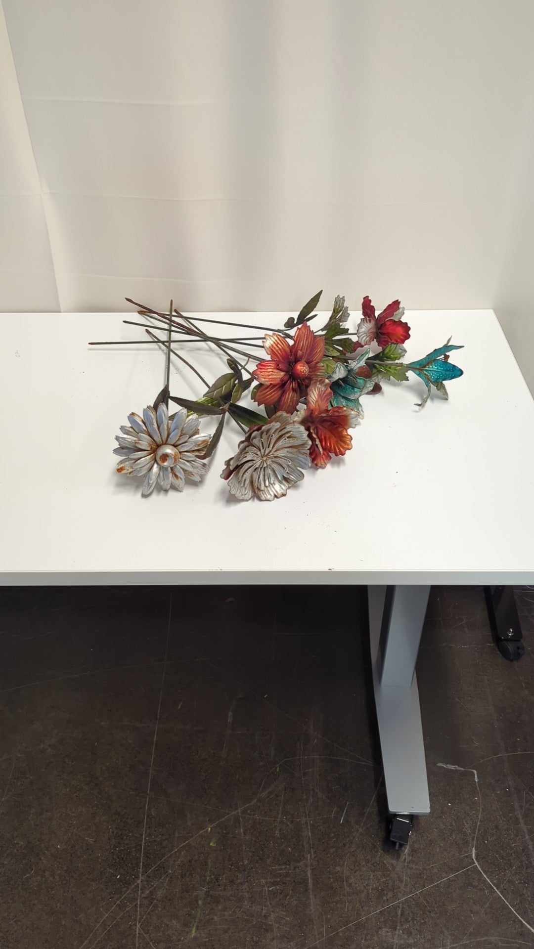 Set of Eight Assorted Metal Floral Garden Stakes