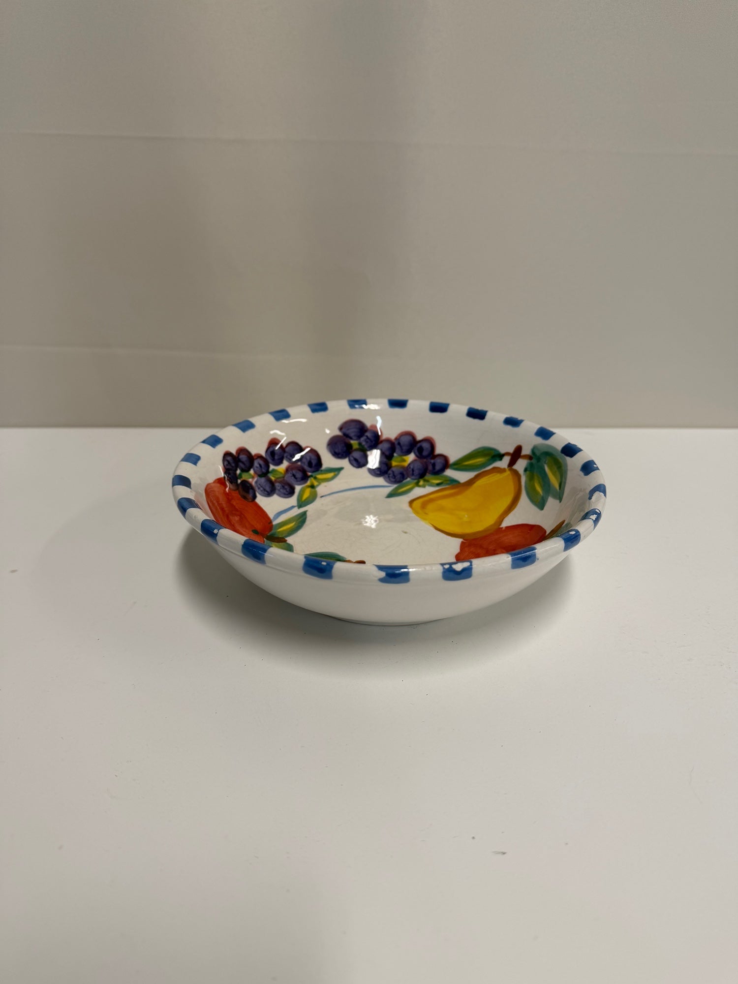 Charming Hand-Painted Porcelain Fruit Motif Small Serving Bowl