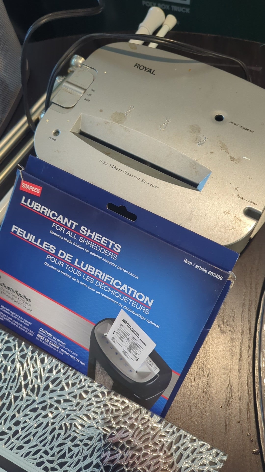 ROYAL HT3SL 3 Sheet Crosscut Personal Shredder, Pencil Sharpener & Letter Opener with Lubricant Sheets