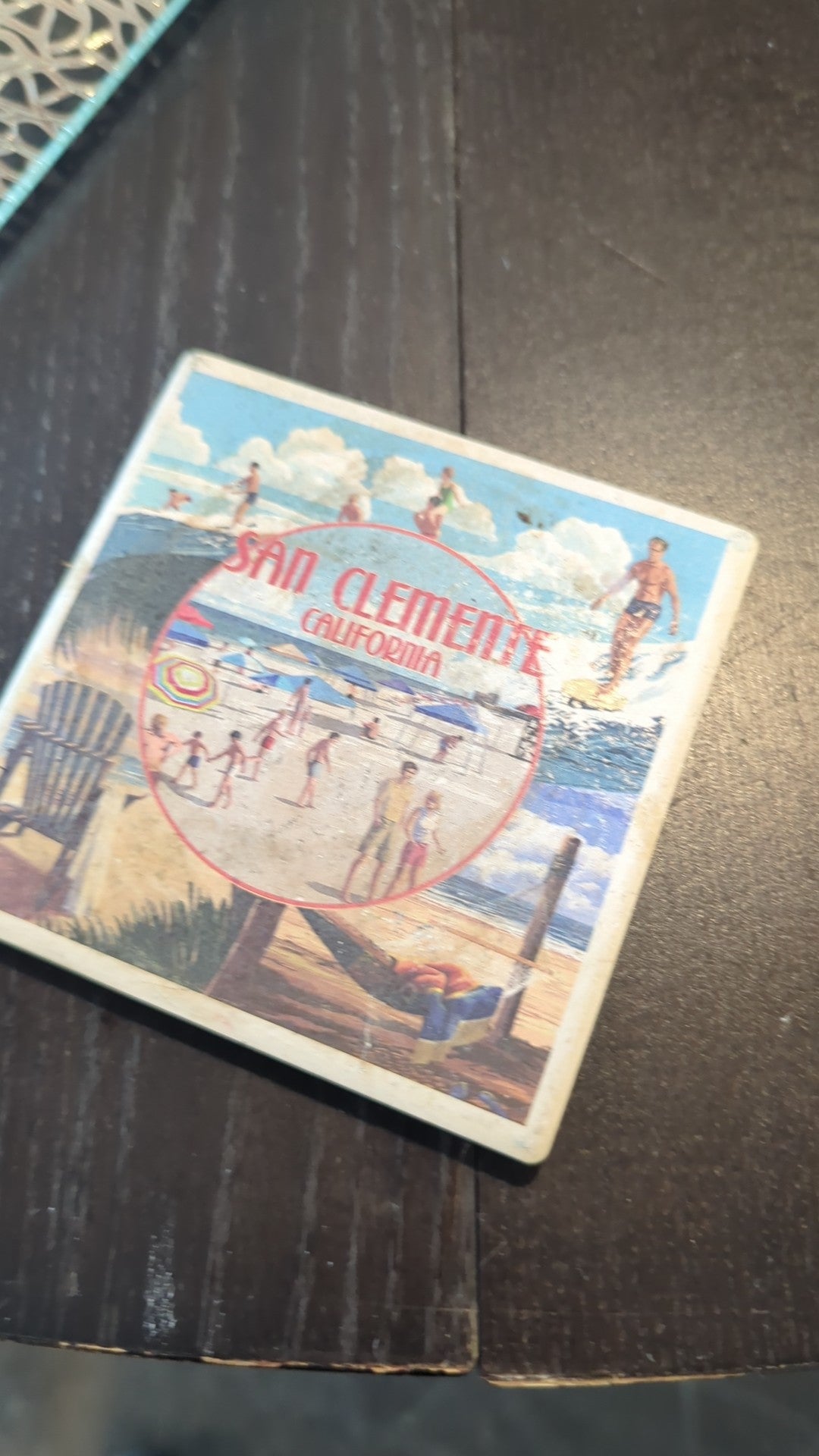 Retro San Clemente California Beach Scene Souvenir Art