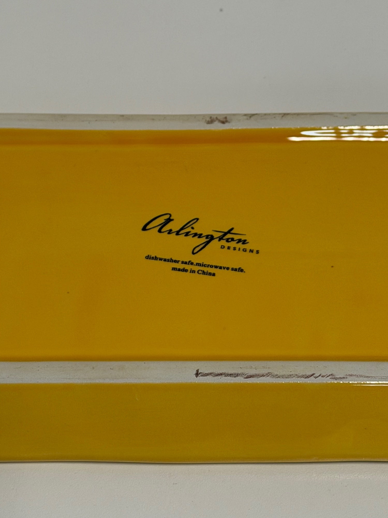 Arlington Designs Vibrant Yellow Rectangular Serving Tray