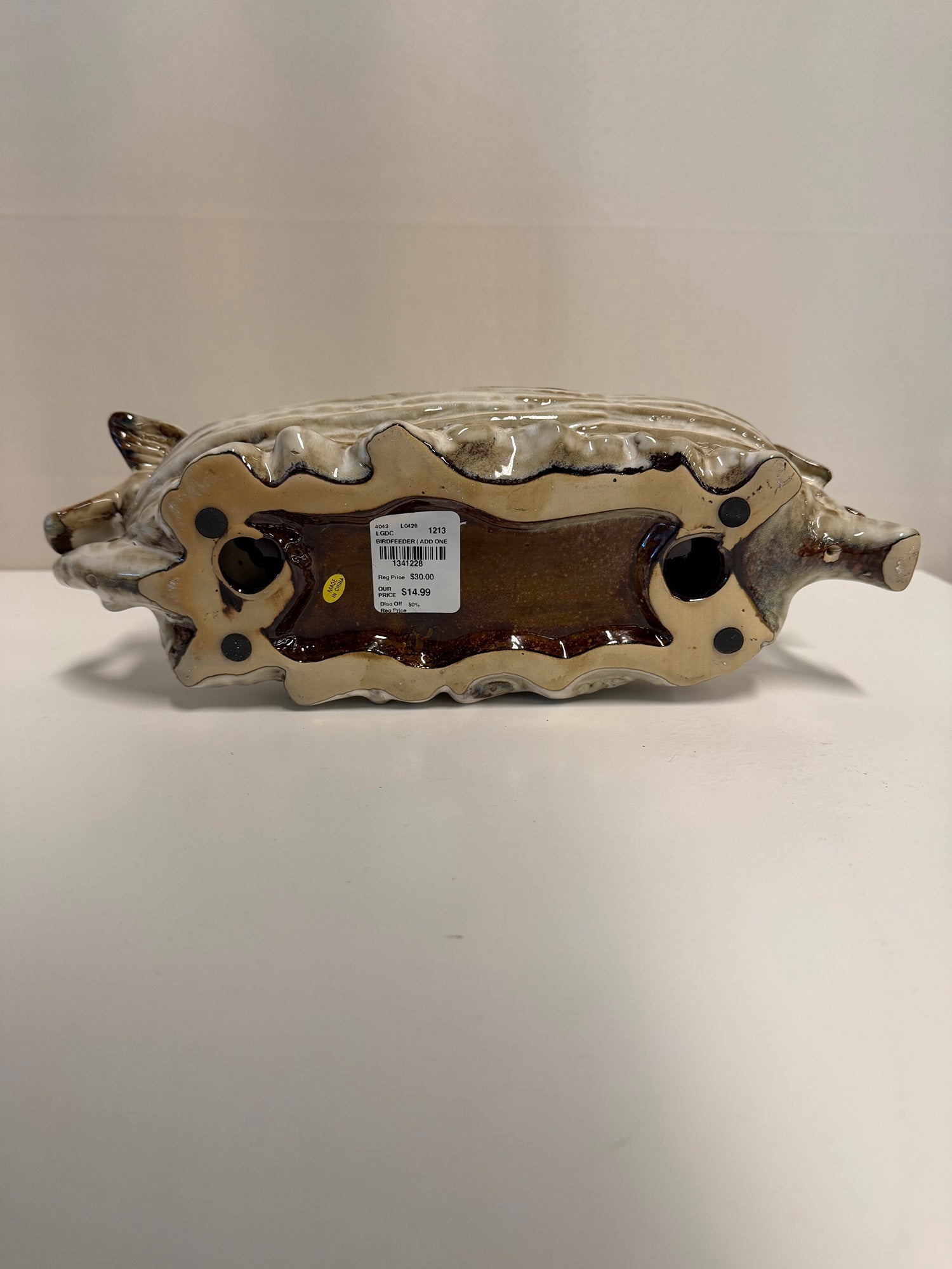 Rustic Glazed Ceramic Bird Trinket Dish
