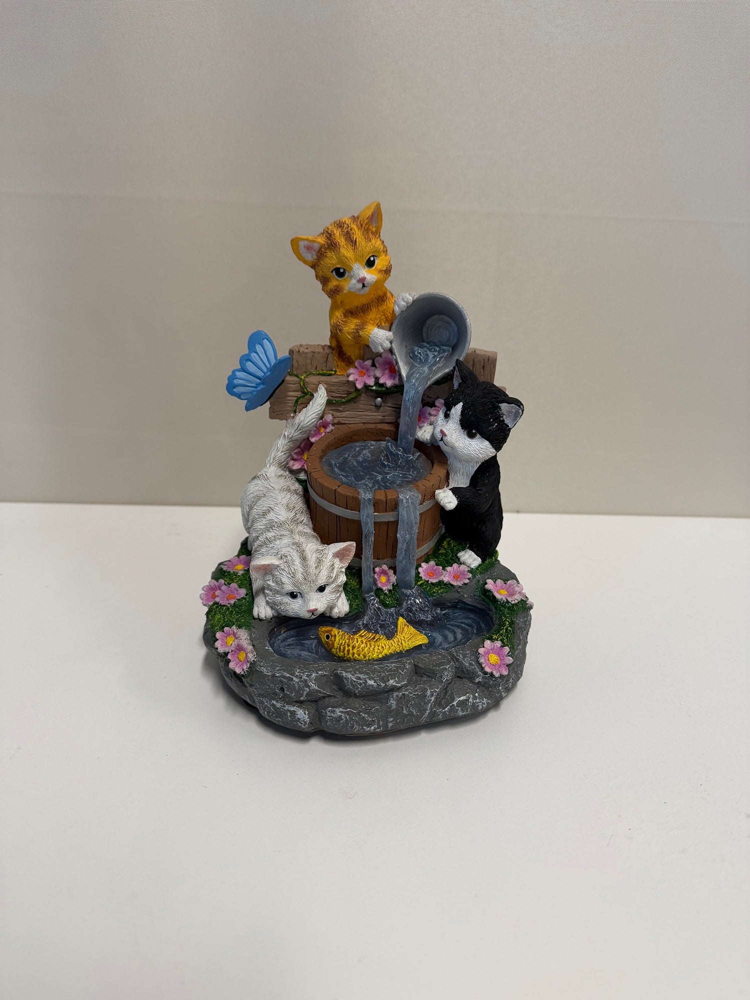 The Bradford Exchange Whiskers & Waterfalls Playful Paws Kitten Fountain Sculpture