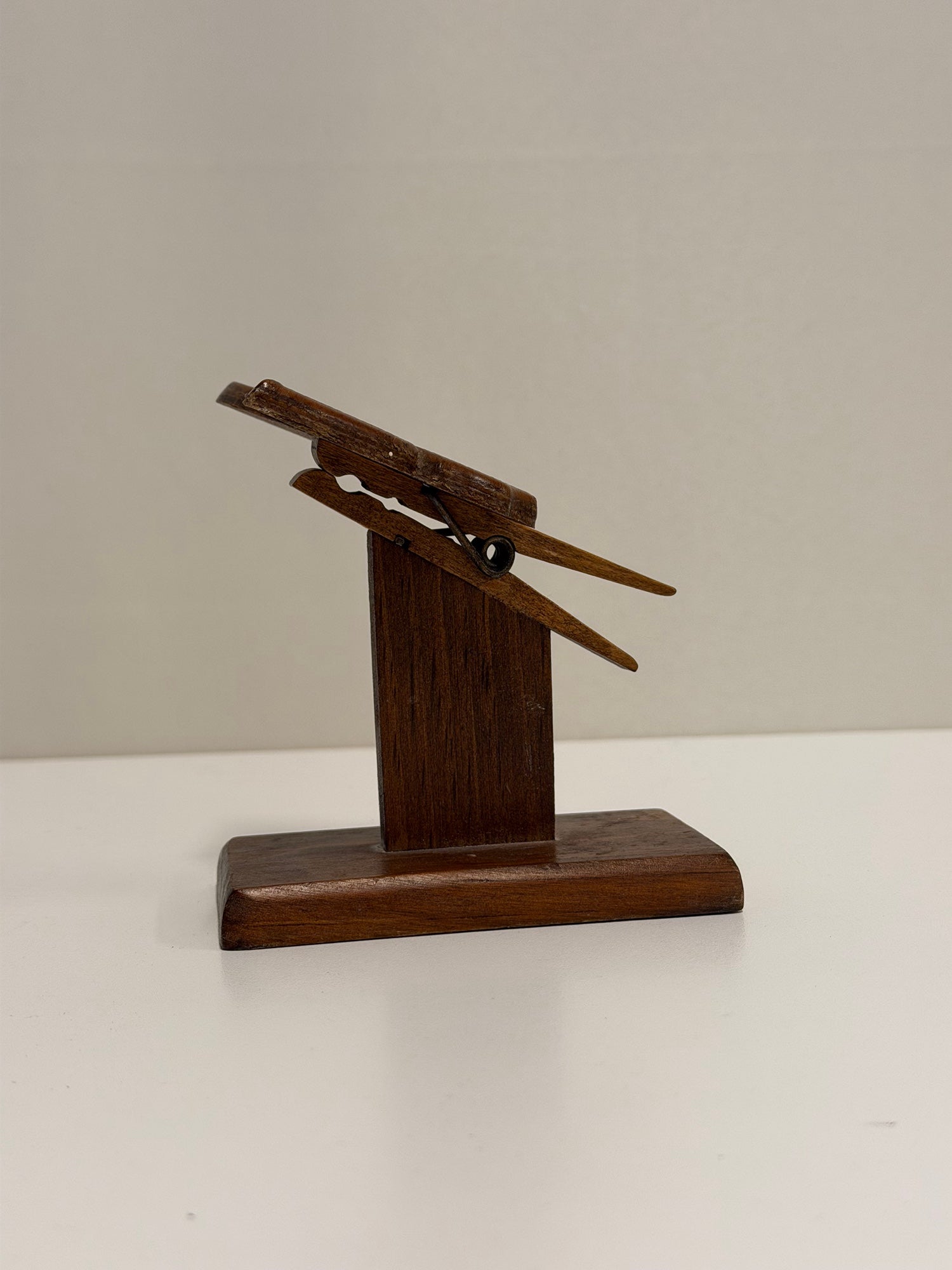 Carved Wooden Butterfly Clip Stand Decorative Accent