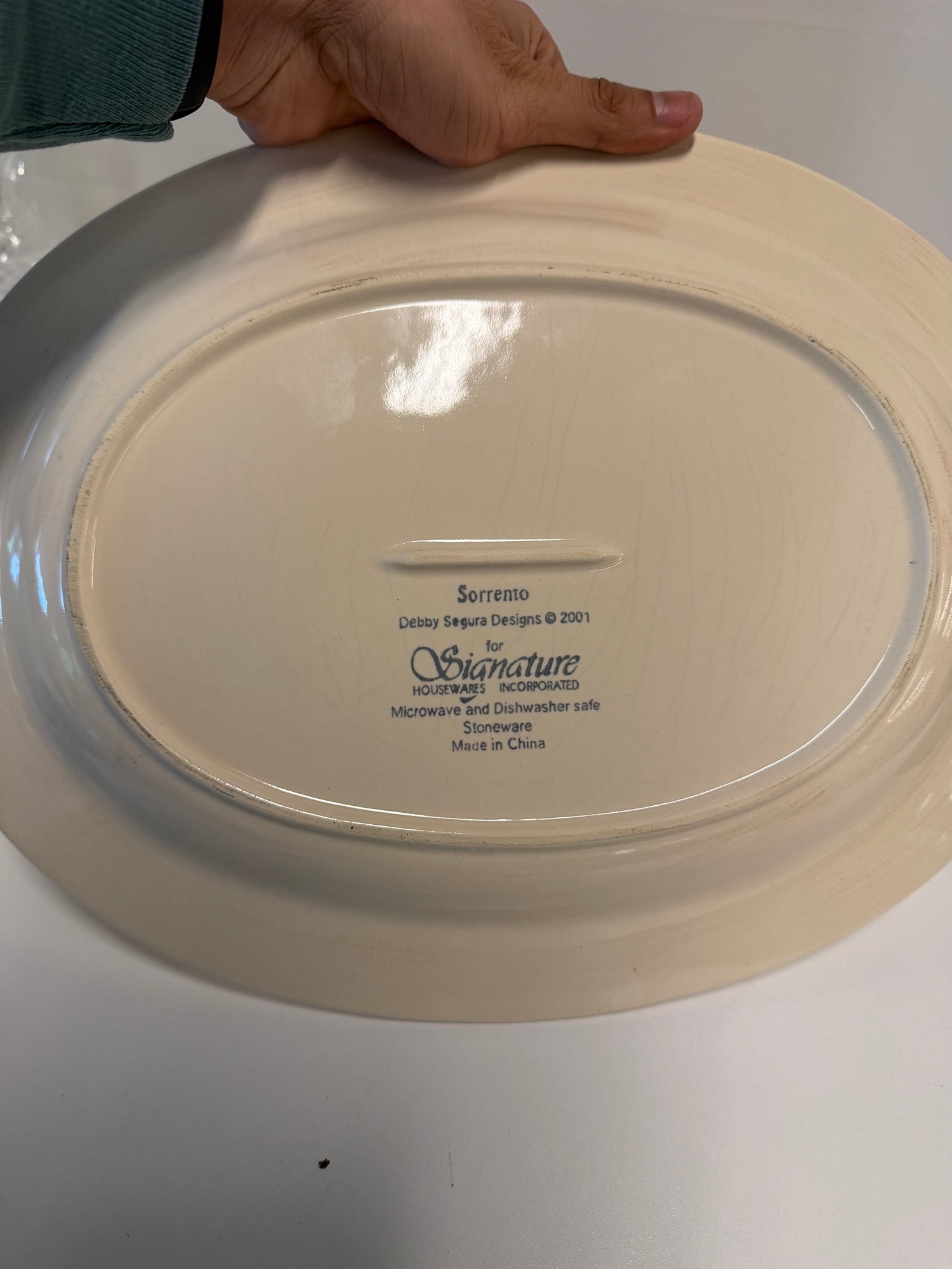 Signature Housewares Sorrento Rustic Oval Stoneware Serving Platter