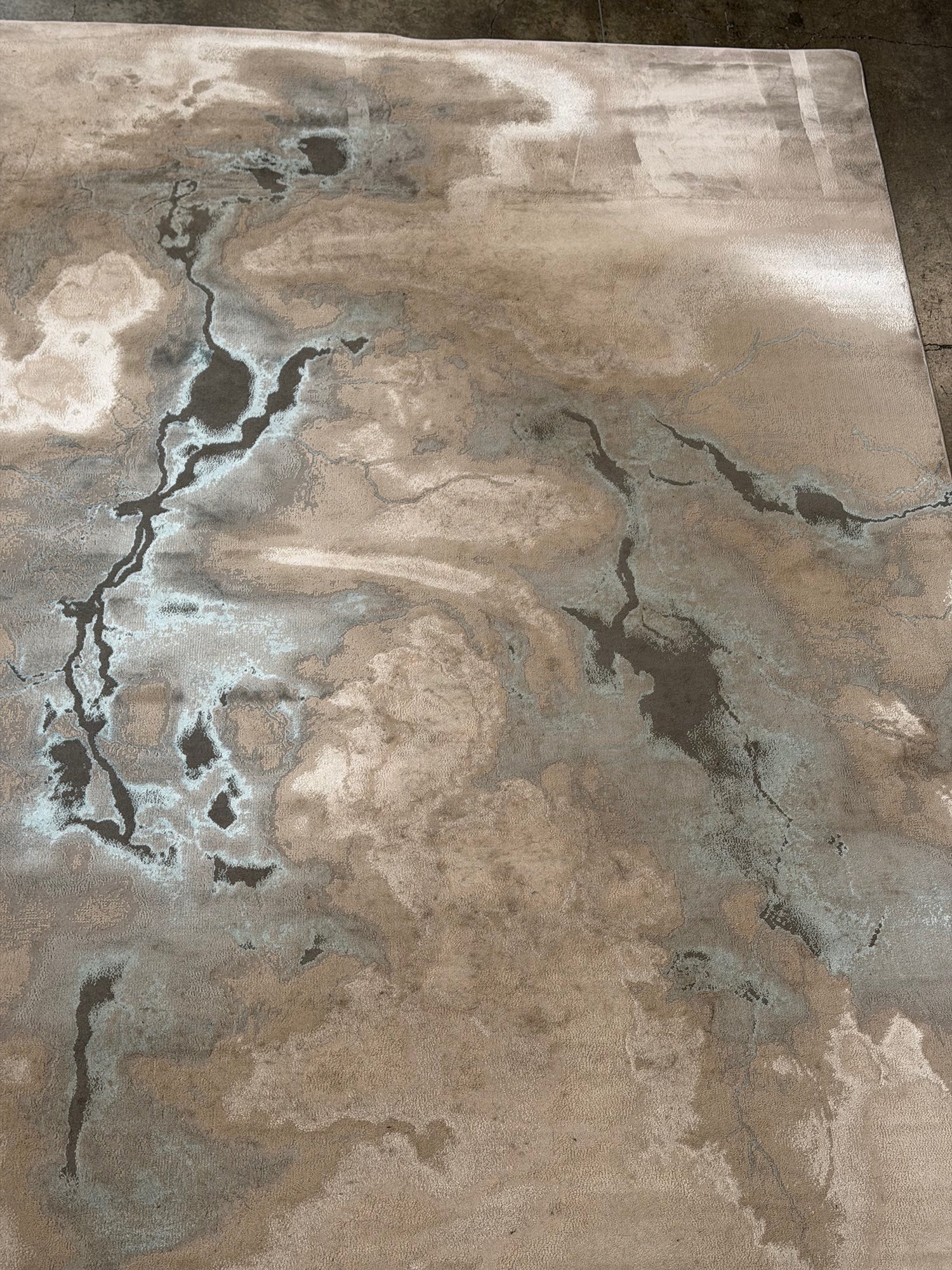 Feizy Jewel Modern Abstract, Taupe/Blue/Tan, 8 x 10 Area Rug