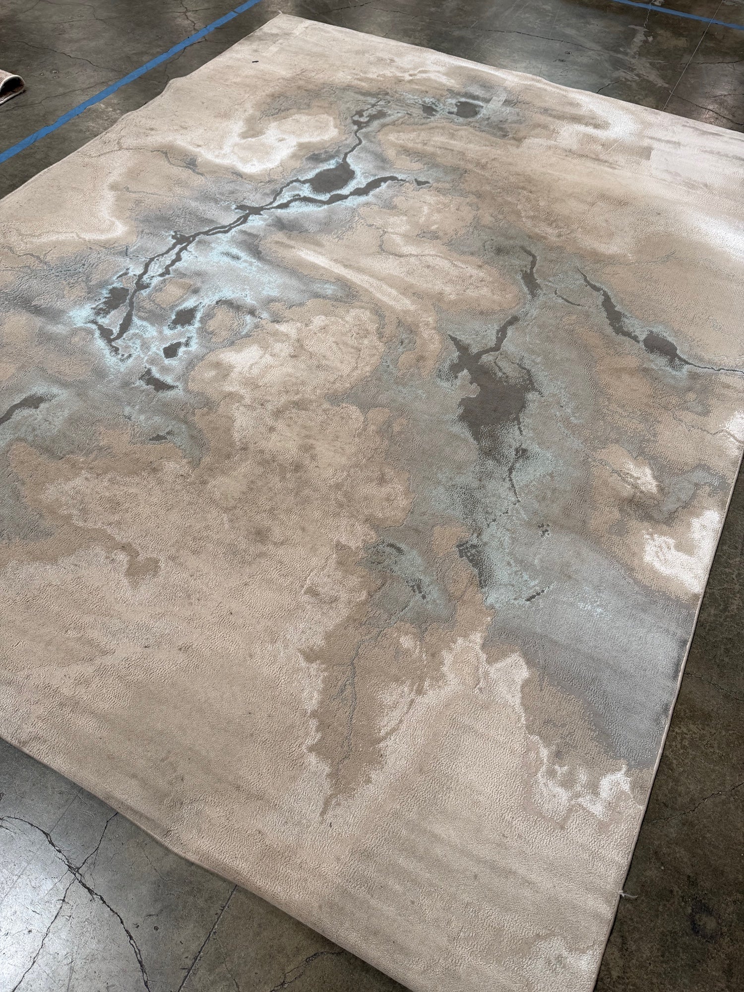Feizy Jewel Modern Abstract, Taupe/Blue/Tan, 8 x 10 Area Rug