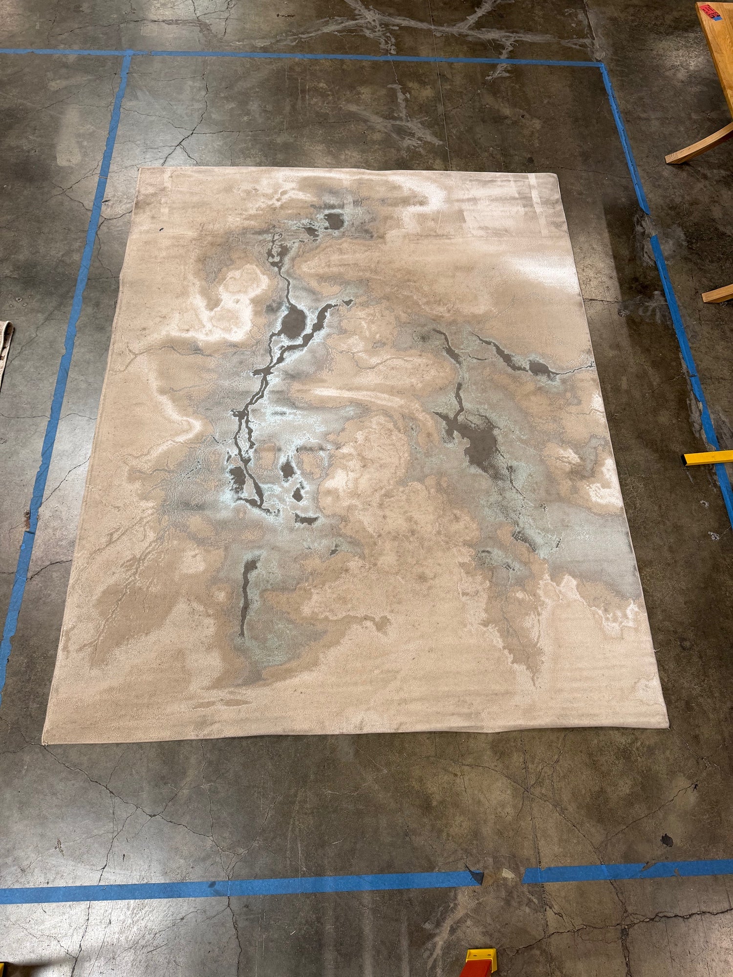Feizy Jewel Modern Abstract, Taupe/Blue/Tan, 8 x 10 Area Rug