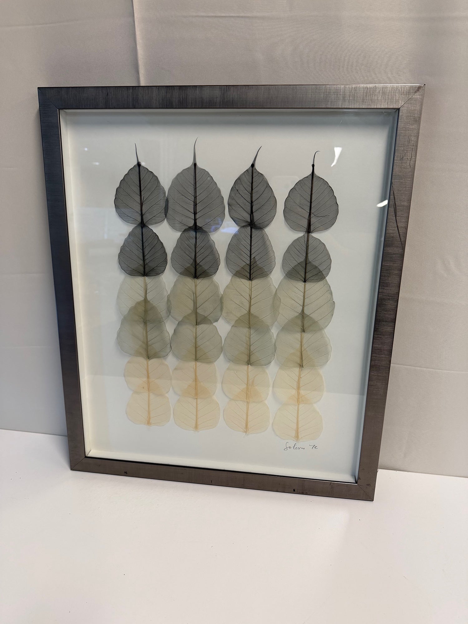 Botanical Ombre Skeleton Leaf Framed Artwork