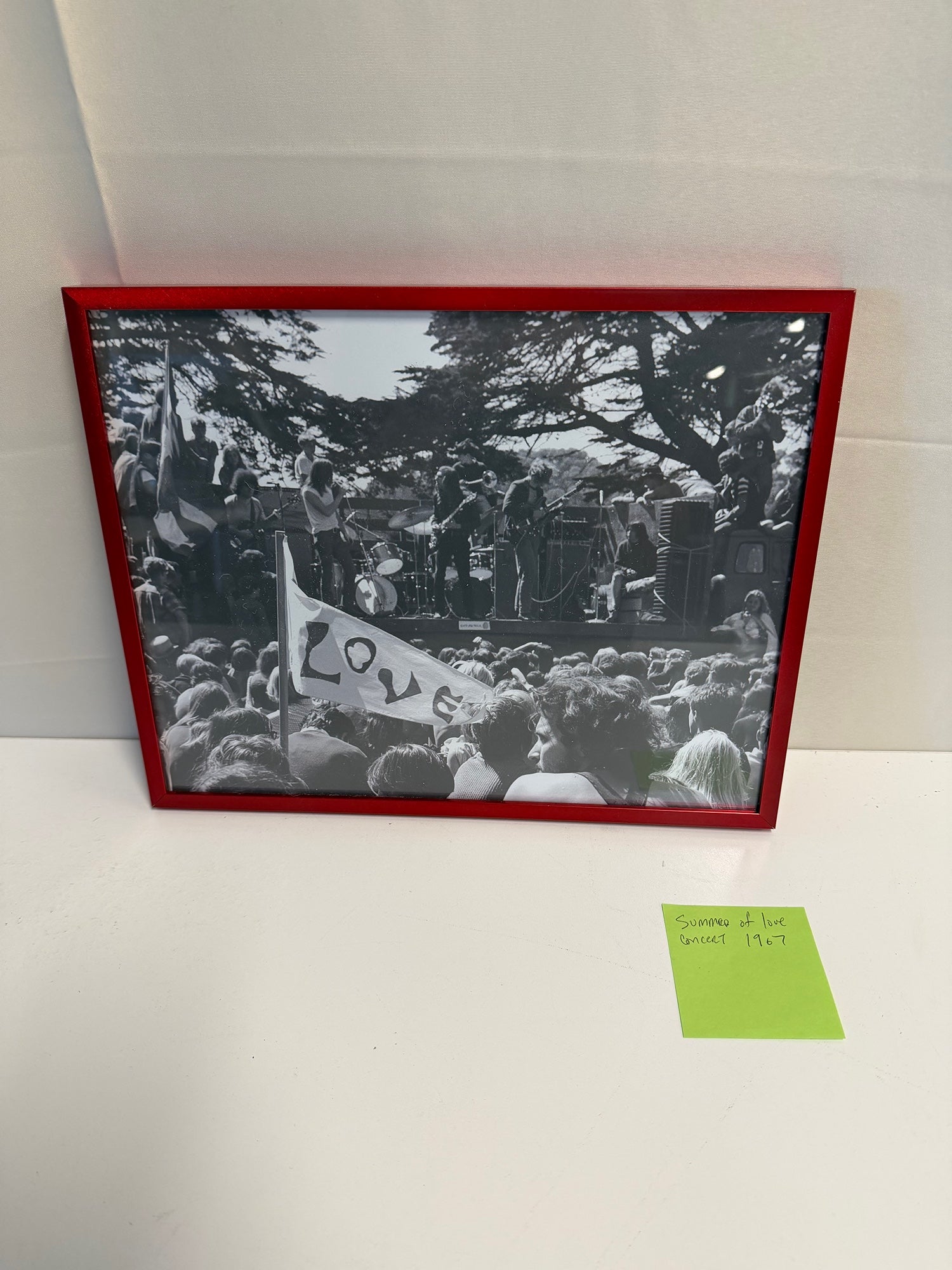 Vintage Summer of Love 1967 Concert Black & White Framed Photo