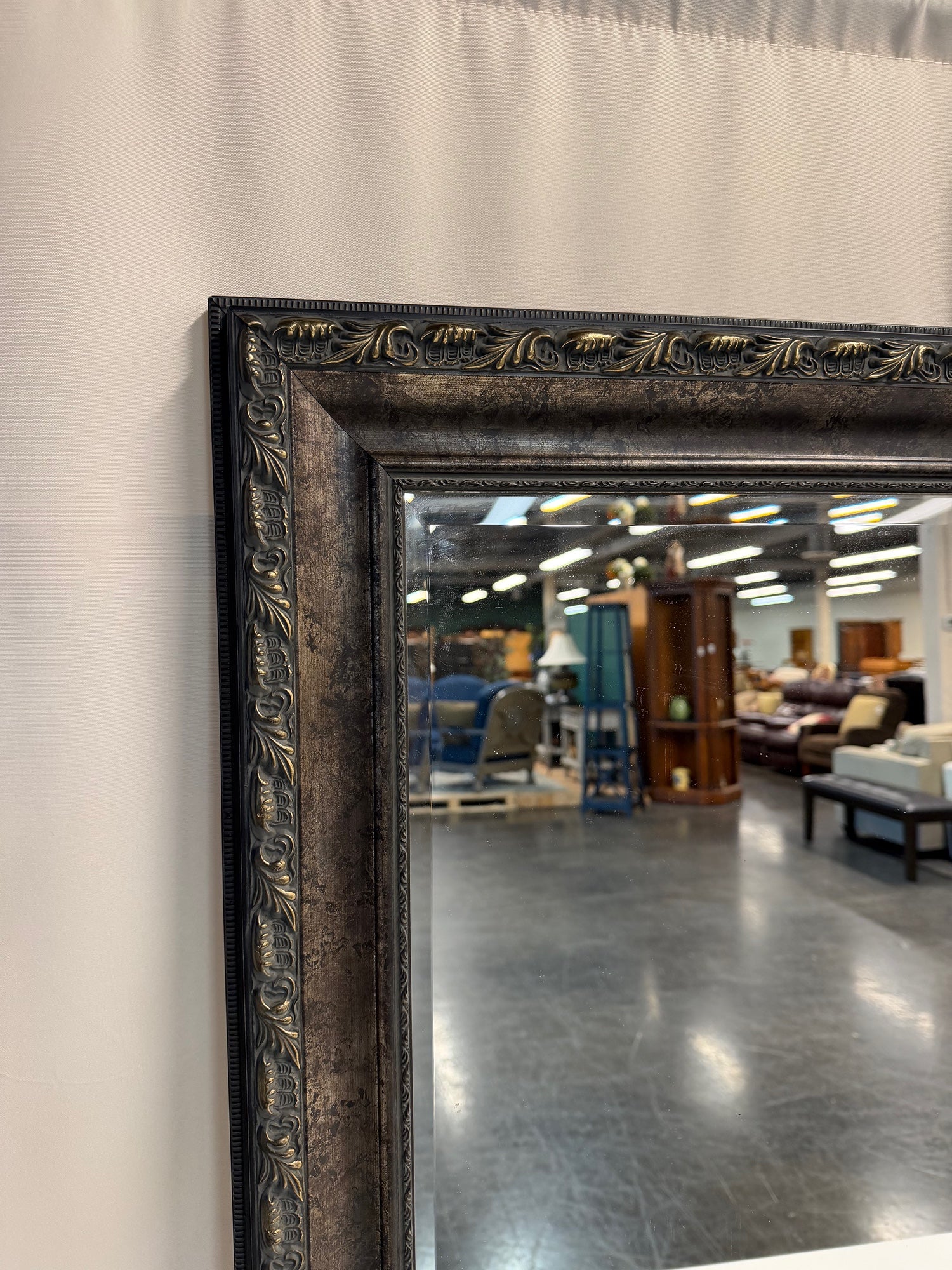 Ornate Square Beveled Wall Mirror