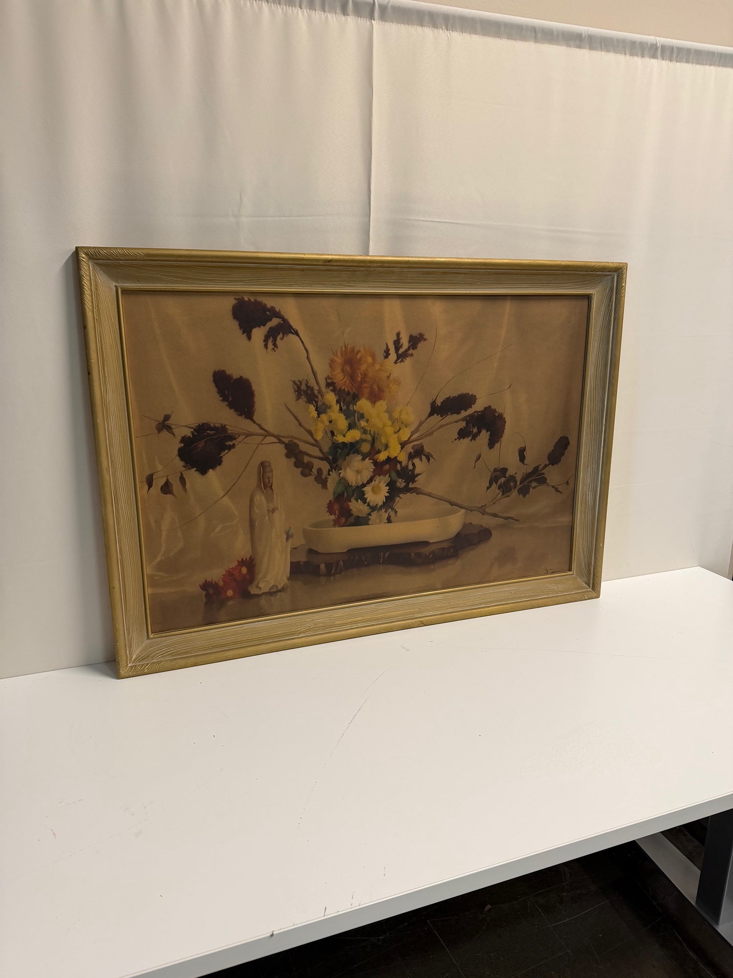 Antique Oriental Painting 'THE ORIENTAL BOWL' W/ GIESHA GIRL SIGNED