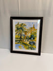 Jakki Parks 2015 Original Watercolor Painting 'French Chalet' Framed Landscape Art