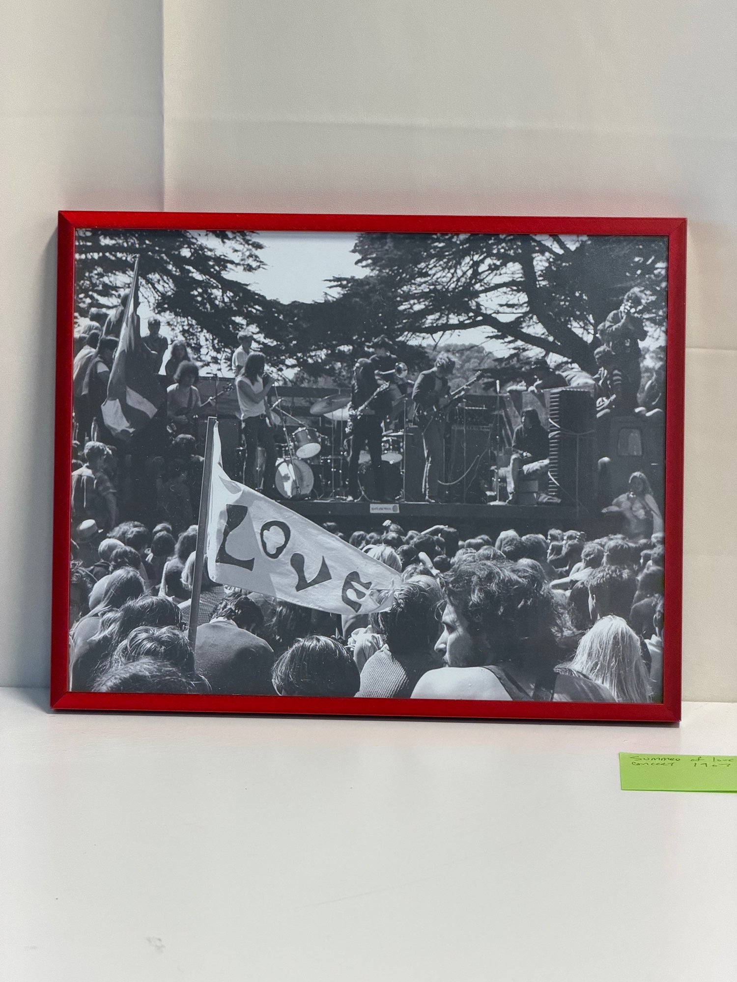 Vintage Summer of Love 1967 Concert Black & White Framed Photo