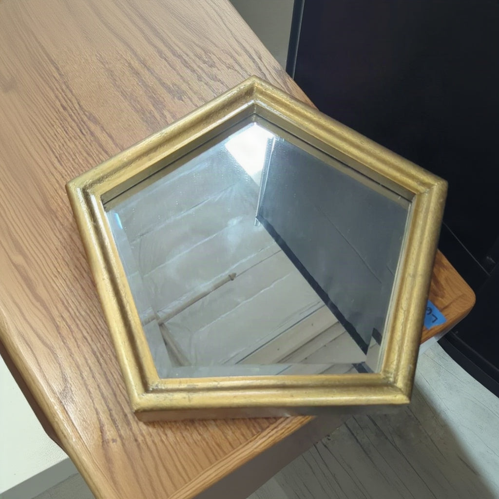 Gold Pentagon Wall Mirror