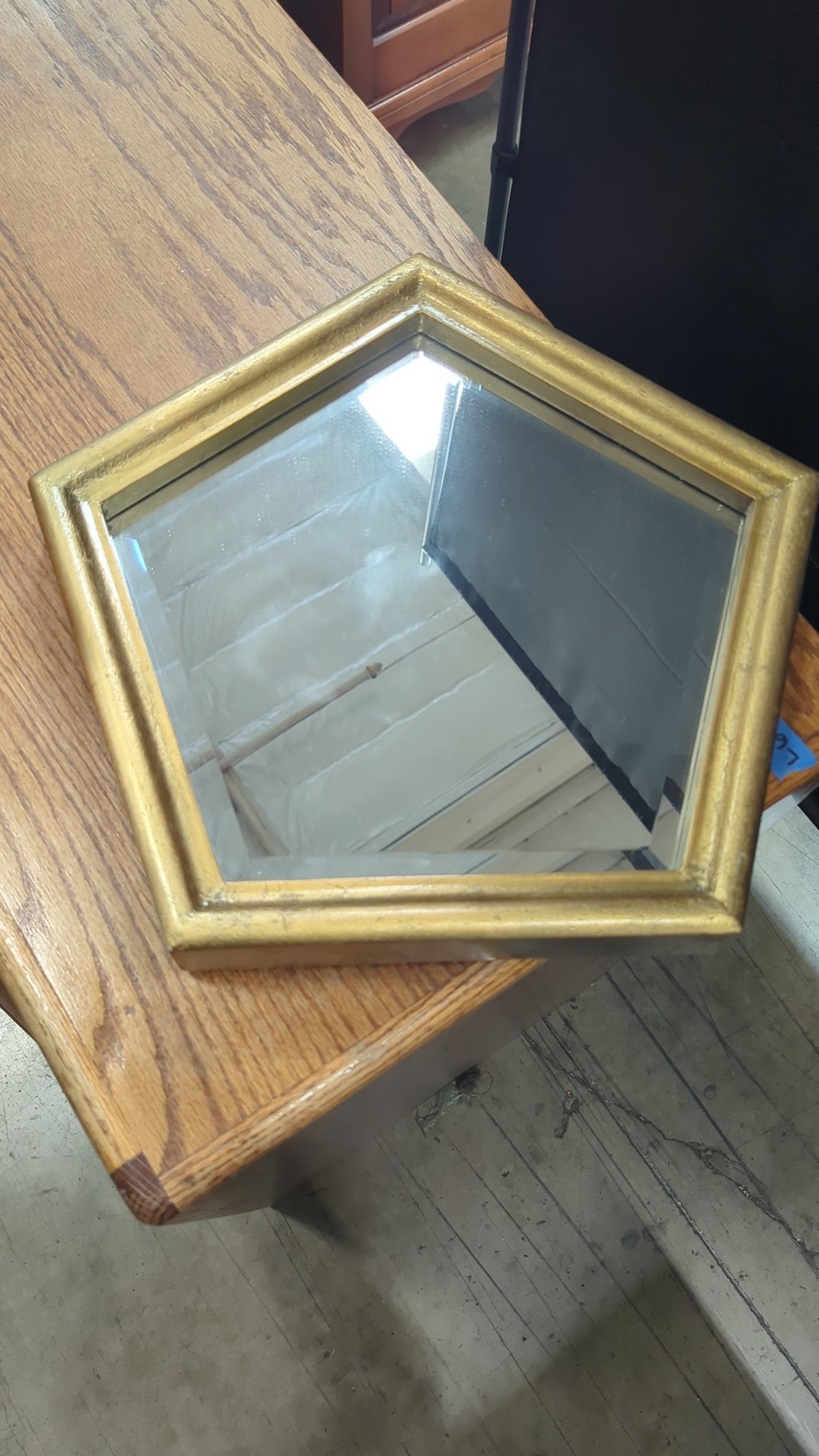 Gold Pentagon Wall Mirror