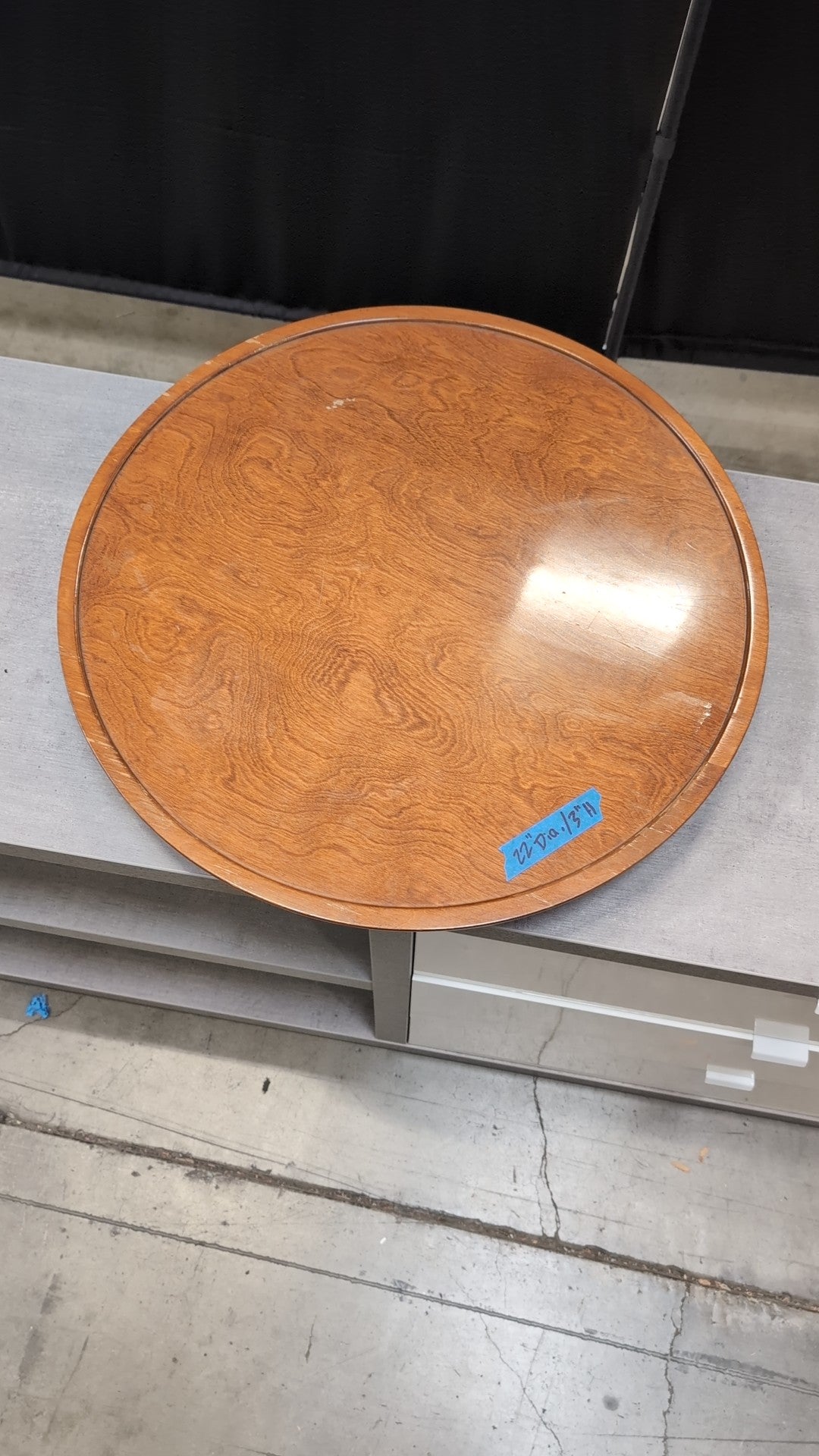 Round Wood Lazy Susan in Medium Brown