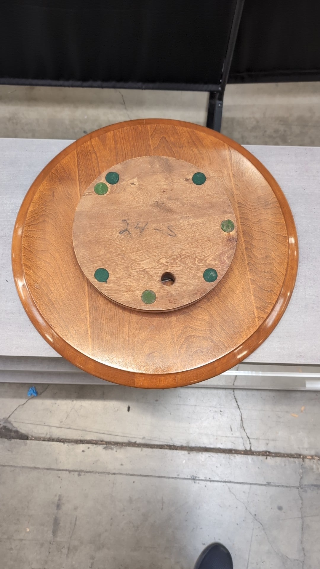 Round Wood Lazy Susan in Medium Brown