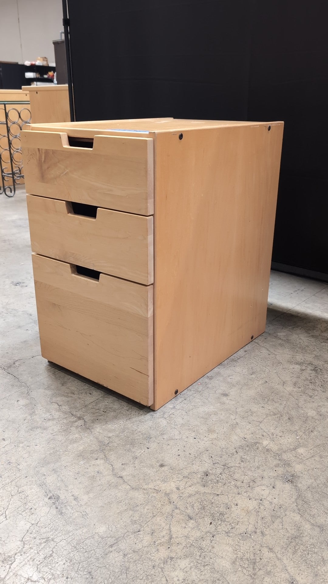 Light Wood Three-Drawer file cabinet