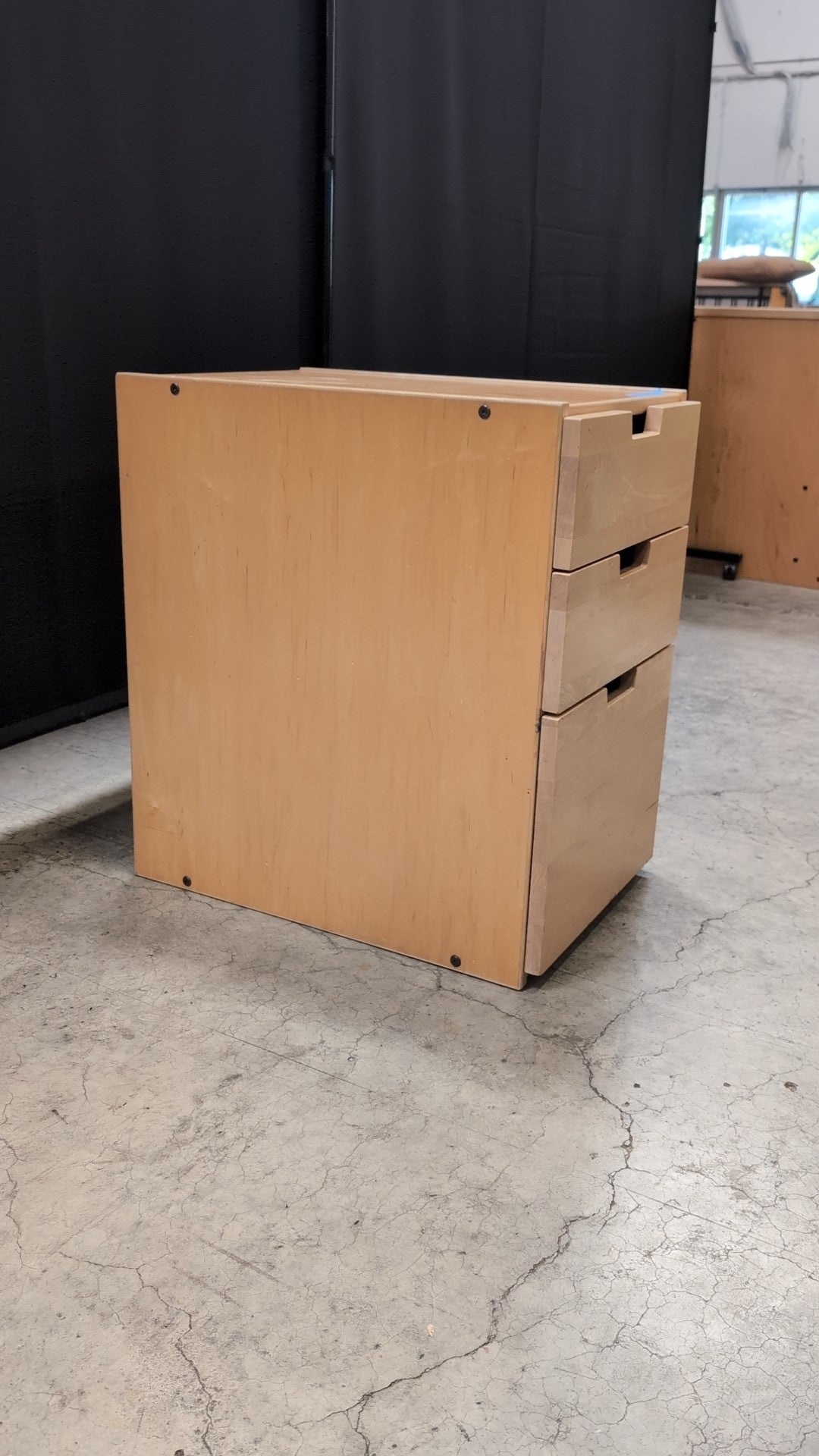 Light Wood Three-Drawer file cabinet