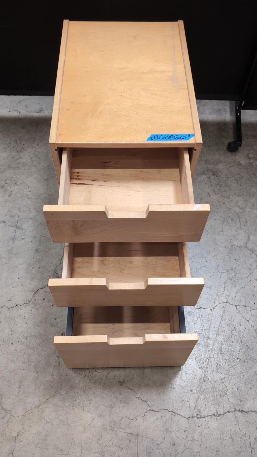 Light Wood Three-Drawer file cabinet
