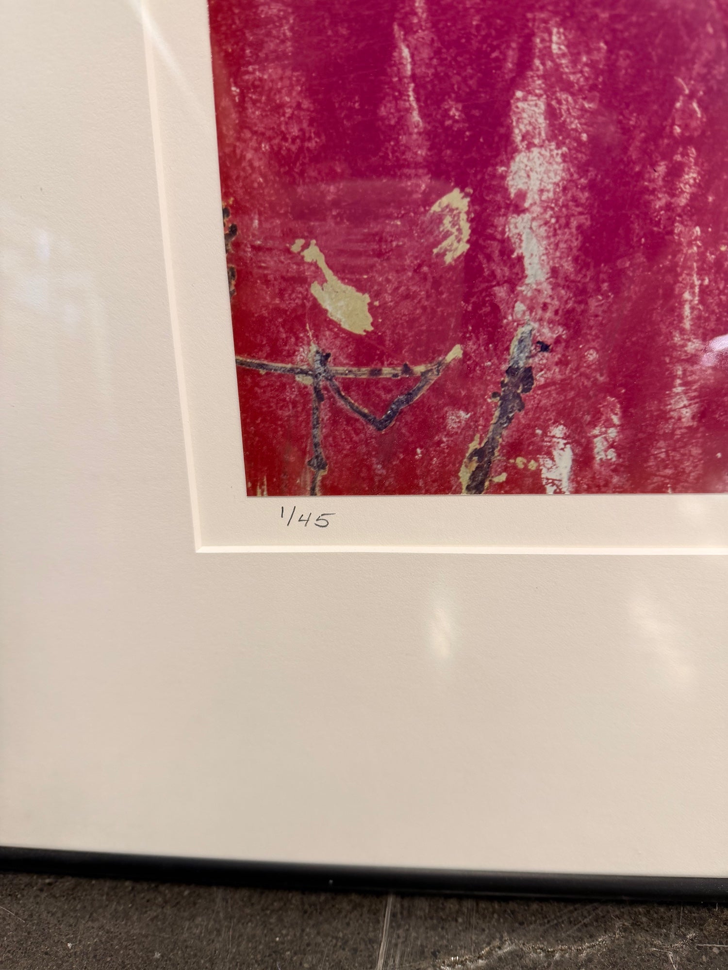 Limited Edition Abstract Magenta Dumpster Framed Photograph by Kirk Jonasson (Original Price: $700)