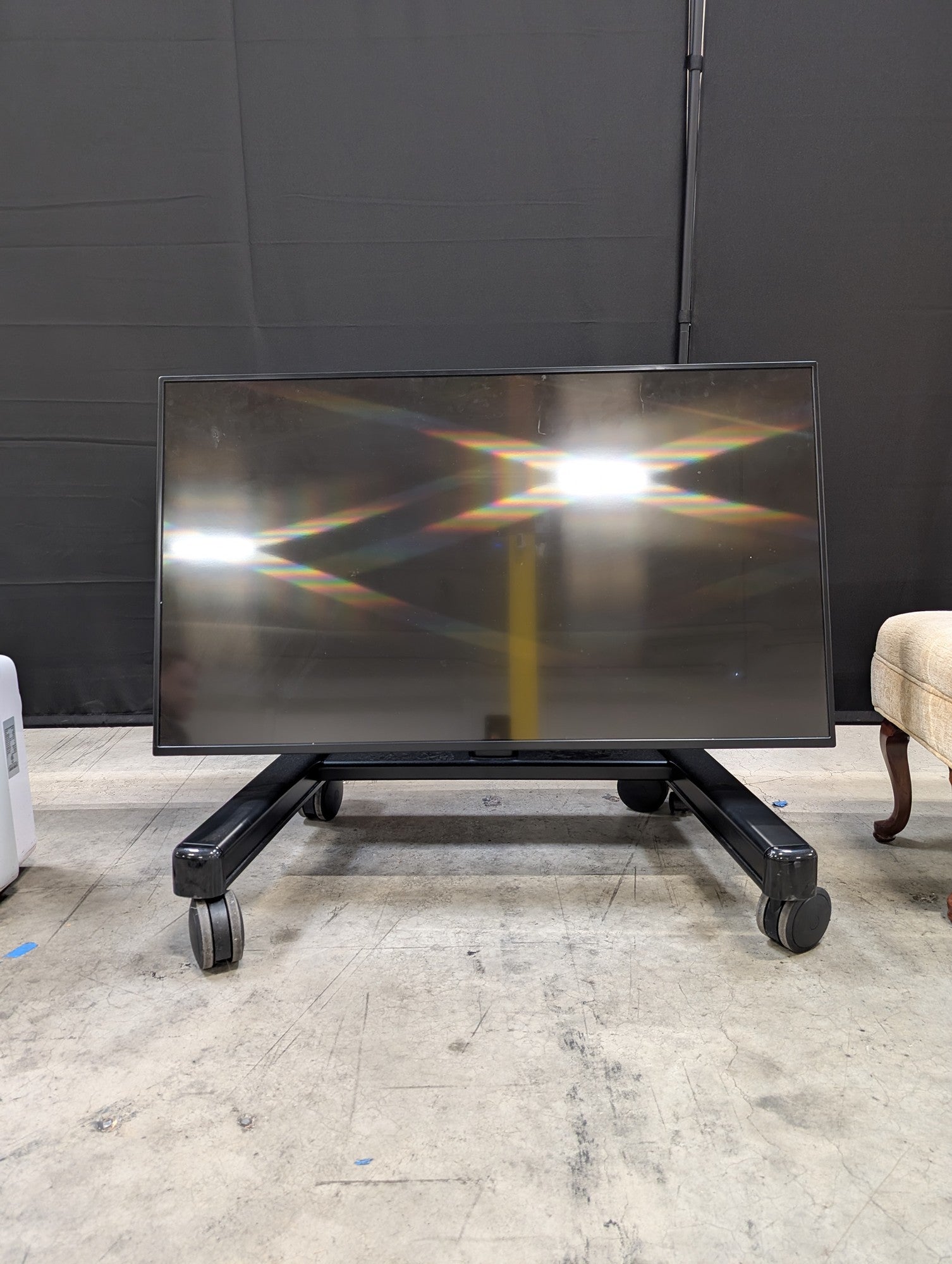 Sharp Black LCD Monitor with Chief Mobile TV Stand