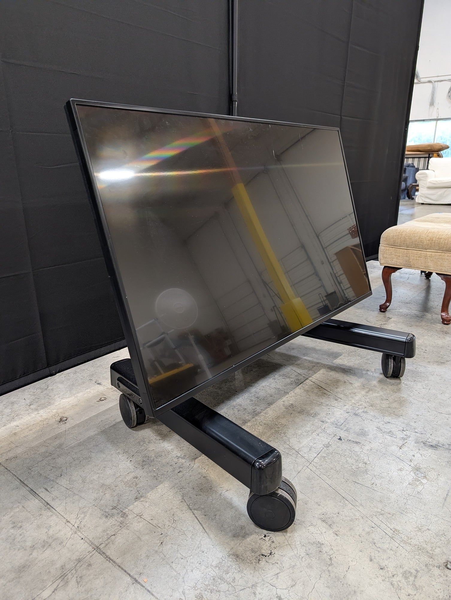 Sharp Black LCD Monitor with Chief Mobile TV Stand