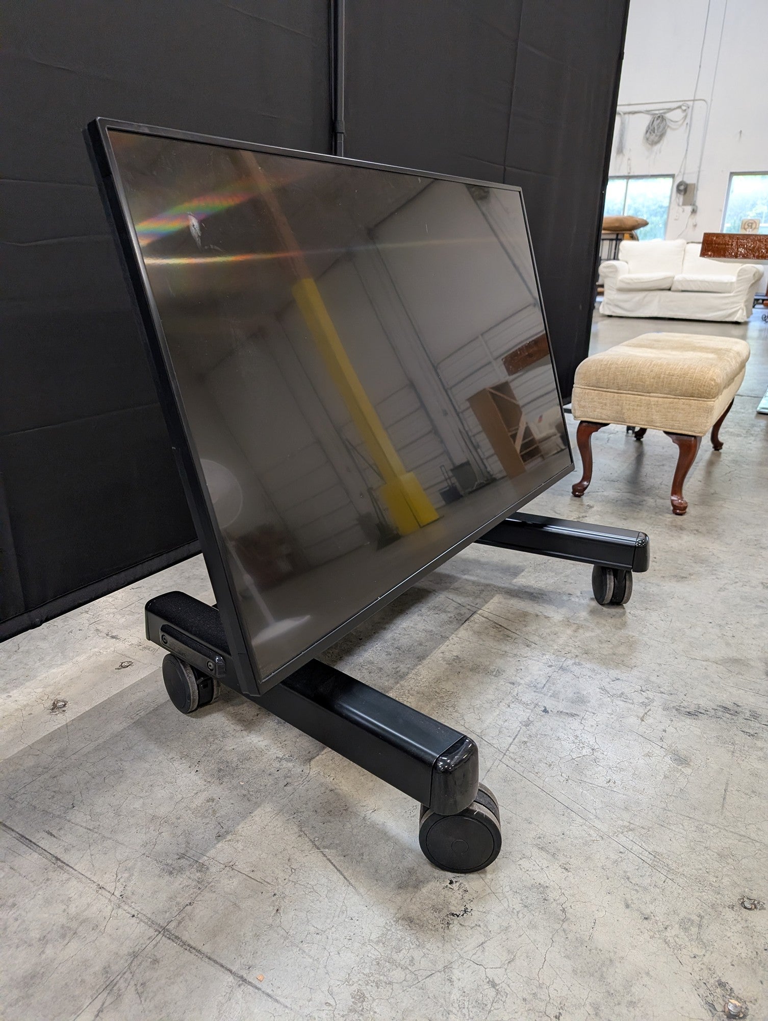 Sharp Black LCD Monitor with Chief Mobile TV Stand