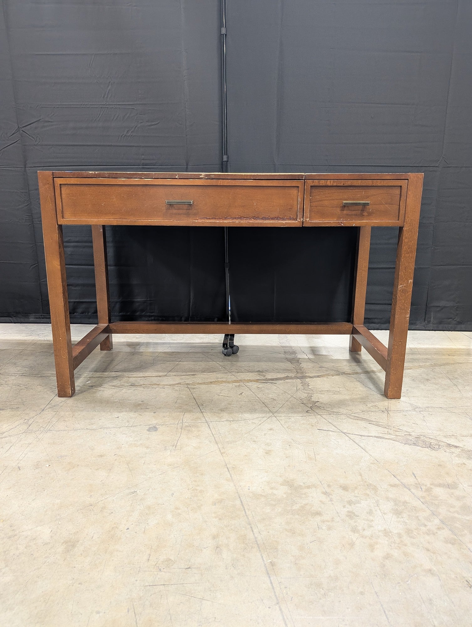 Brown Wood Front Drop Desk