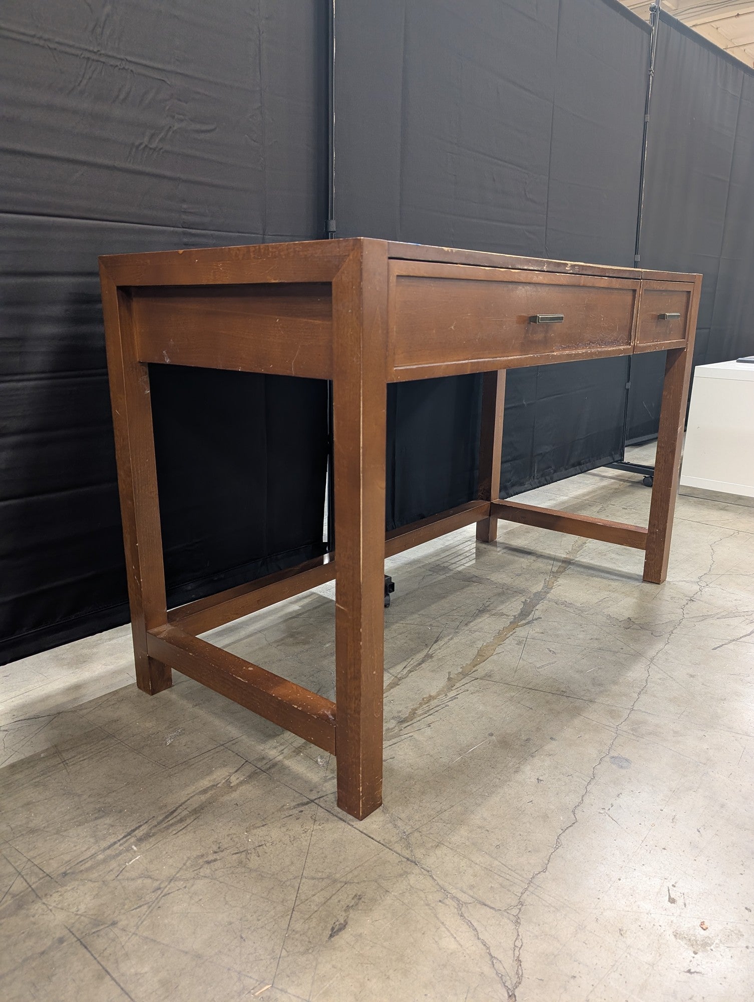Brown Wood Front Drop Desk